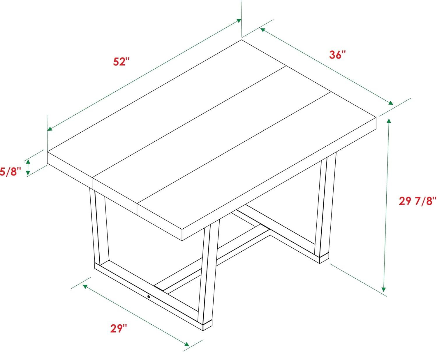 imageWalker Edison Durango Distressed Solid Wood Dining Table 72 Inch MahoganyRustic Oak
