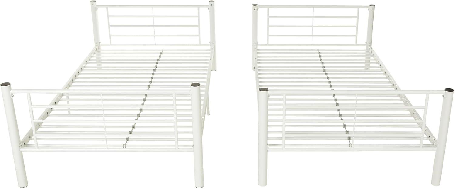 imageWalker Edison Elodie Urban Industrial Twin over Twin Metal Bunk Bed Twin over Twin BlackWhite