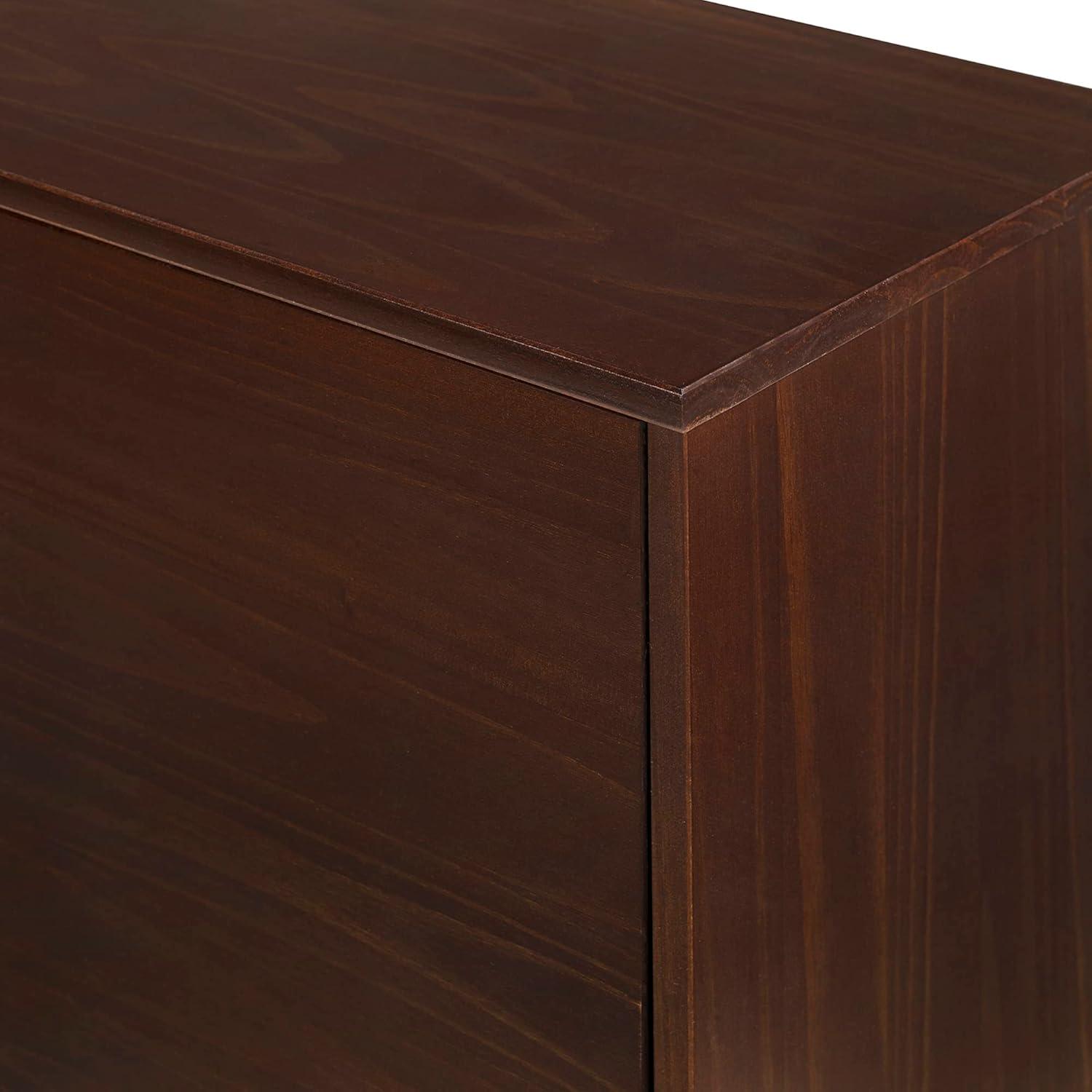 imageWalker Edison Emery Mid Century Modern Solid Wood TV Stand for TVs up to 80 Inches 70 Inch WalnutWalnut