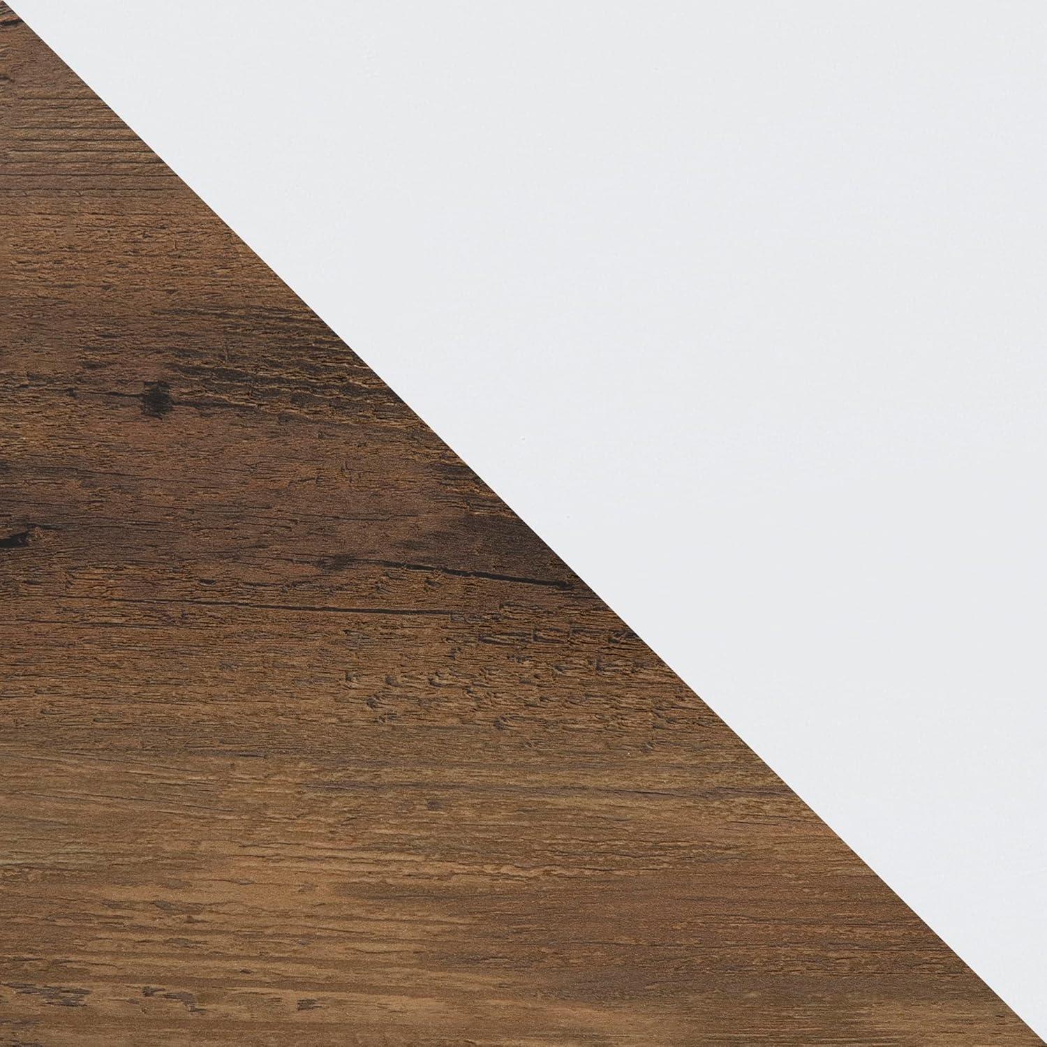 imageWalker Edison Everette Modern Farmhouse Double Sliding X Barn Door TV Stand for TVs up to 58 Inches 52 Inch Reclaimed Barnwood and Solid WhiteReclaimed Barnwood and Solid White