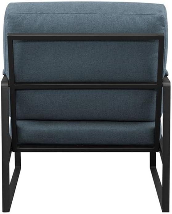 imageWalker Edison Ezra Contemporary Minimalist MetalArm Accent Chair 32 Inch Indigo BlueBlackIndigo Blue Black