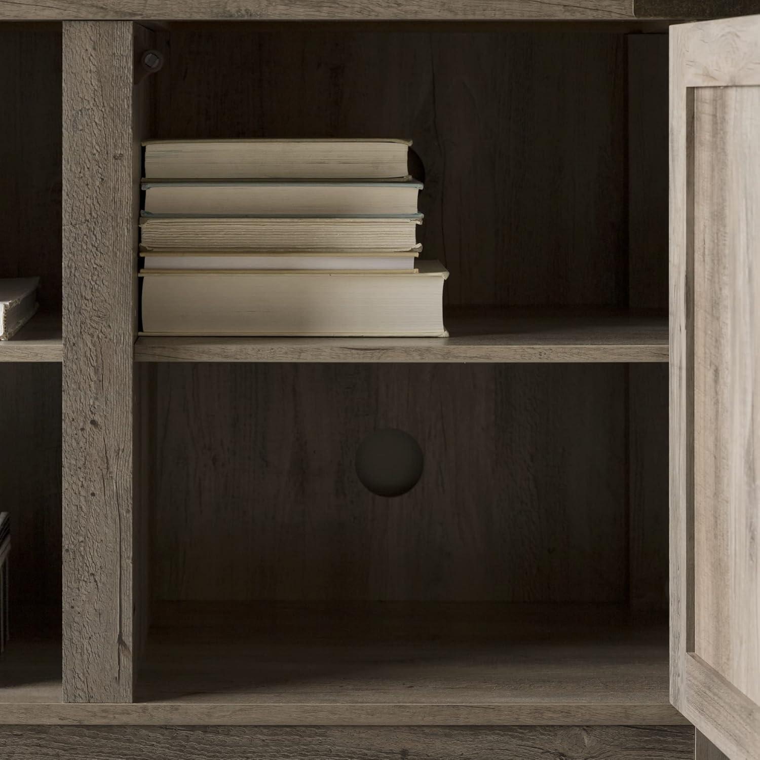 imageWalker Edison Georgetown Modern Farmhouse Double Barn Door TV Stand for TVs up to 65 Inches 58 Inch Grey