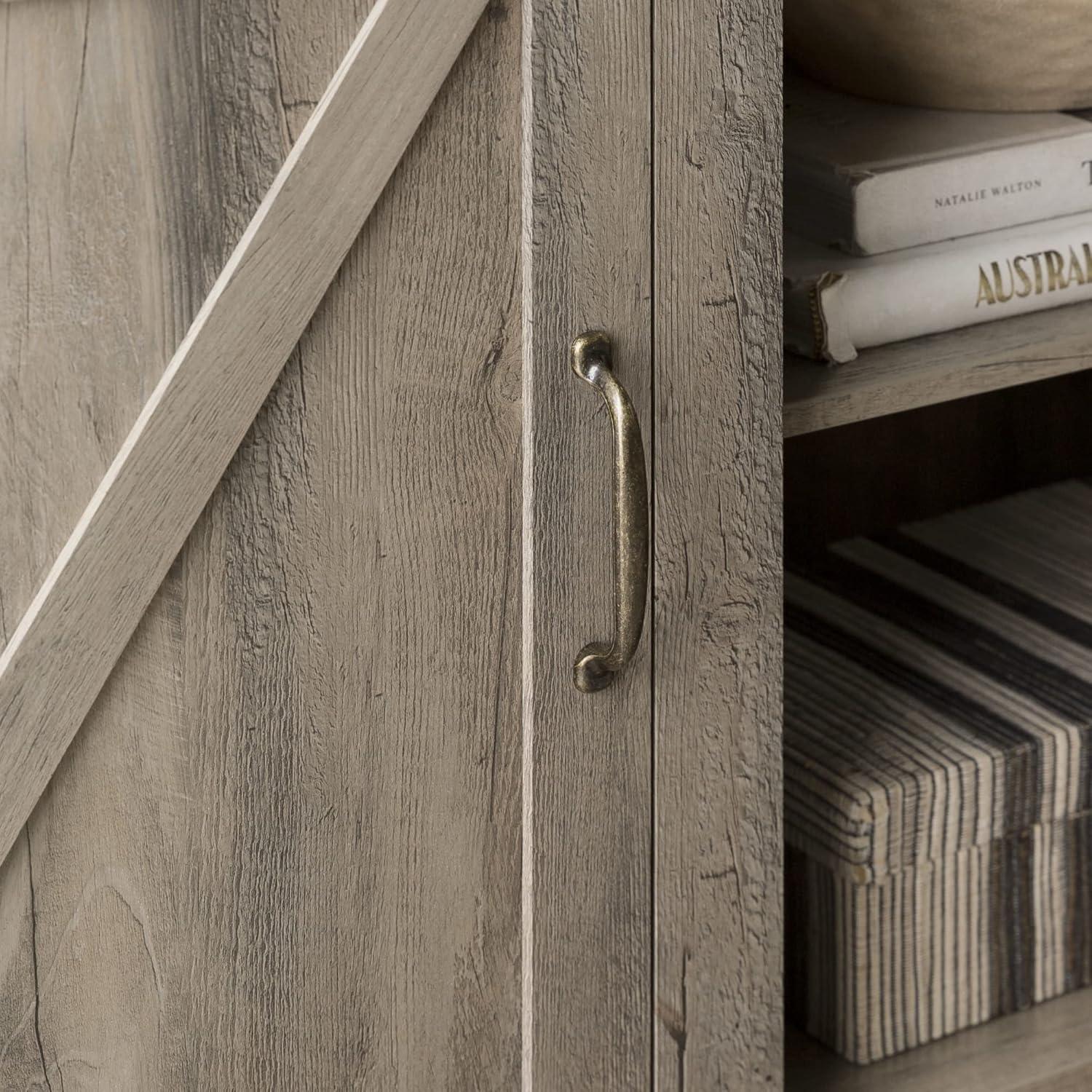 imageWalker Edison Georgetown Modern Farmhouse Double Barn Door TV Stand for TVs up to 65 Inches 58 Inch Grey