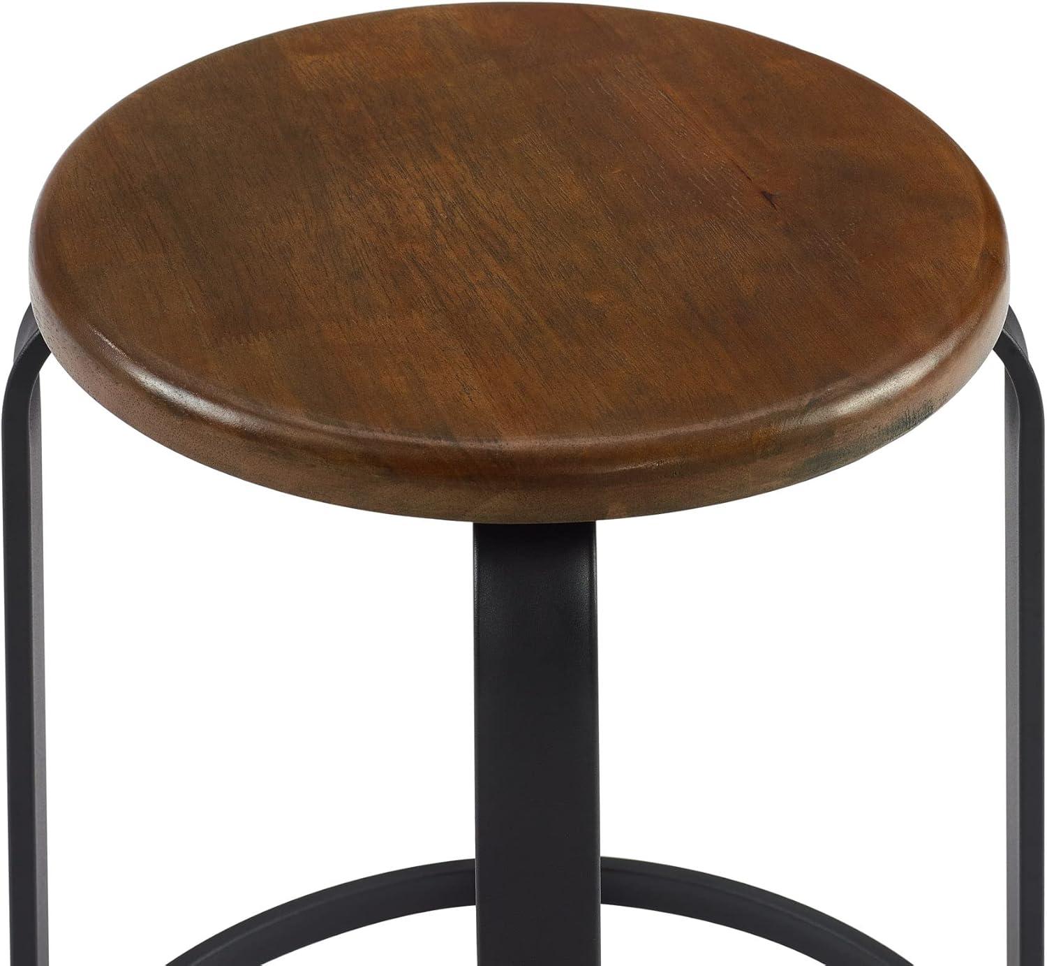 imageWalker Edison Hayes Modern Curved Metal and Solid Wood Barstool 26 Inch Dark CoffeeBlackDark Coffee Black
