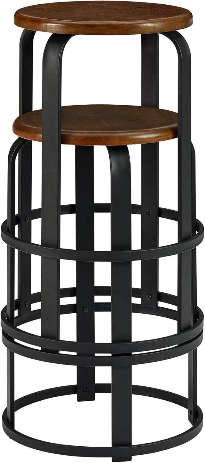 imageWalker Edison Hayes Modern Curved Metal and Solid Wood Barstool 26 Inch Dark CoffeeBlackDark Coffee Black