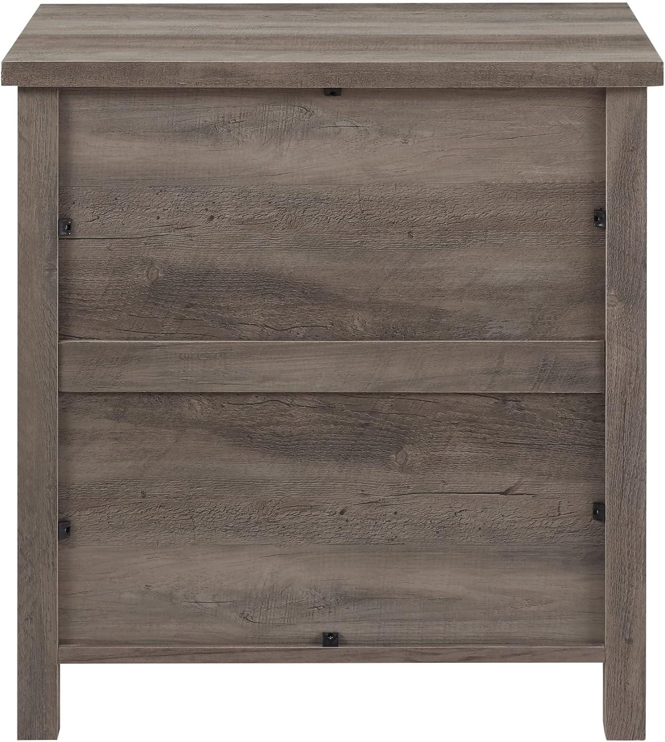 imageWalker Edison Hazel Modern Farmhouse 3 Drawer Framed Nightstand with HalfMoon Handles 25 Inch Grey WashGrey Wash