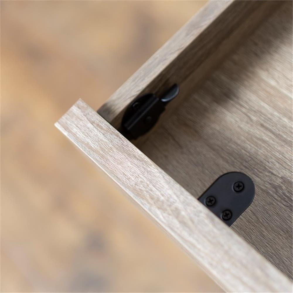 imageWalker Edison Industrial Wood Computer Writing Desk 4 Storage Shelves and Gaming Gamer Command Center Workstation Desk Home Office 60 Inch DriftwoodDriftwood