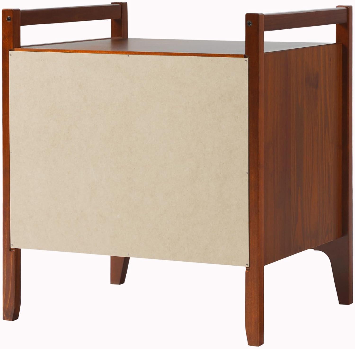imageWalker Edison Leif Scandi Angled DrawerFace Nightstand 22 Inch CaramelWalnut 22 Inch