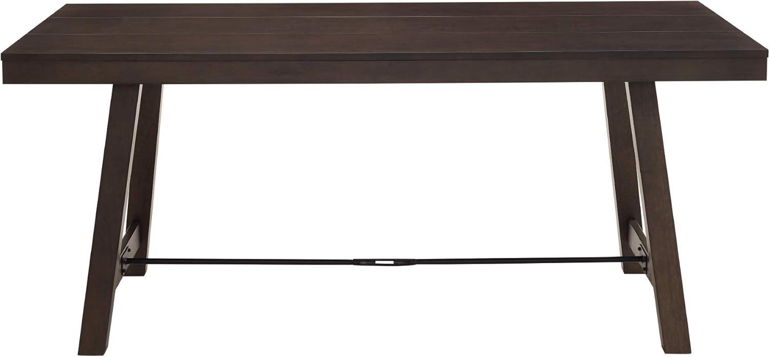 imageWalker Edison Liam Rustic Farmhouse Trestle Style Dining Table 70 Inch Dark Brown Oak