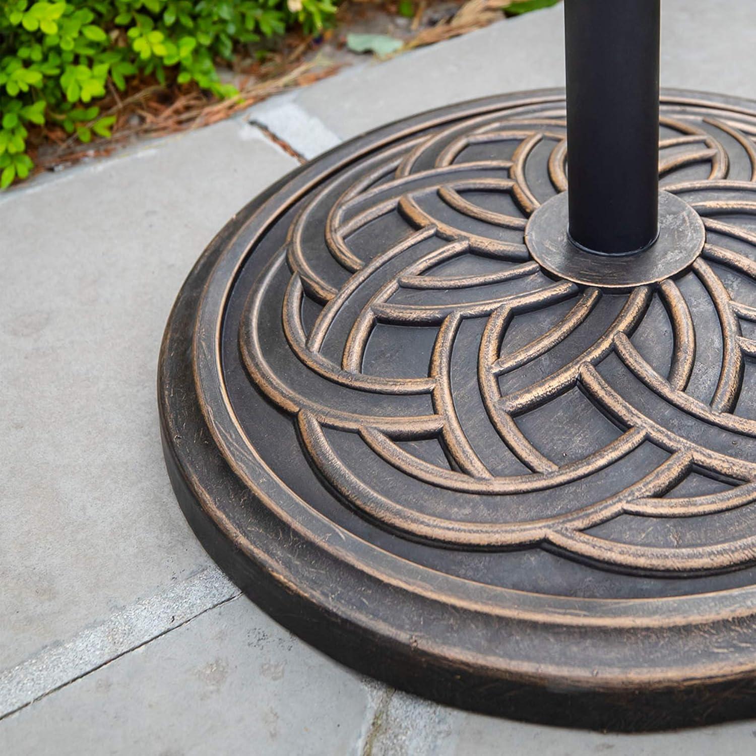 imageWalker Edison Mari Modern Polyresin Square Umbrella Stand with Metal Design 18 Inch BlackBronze