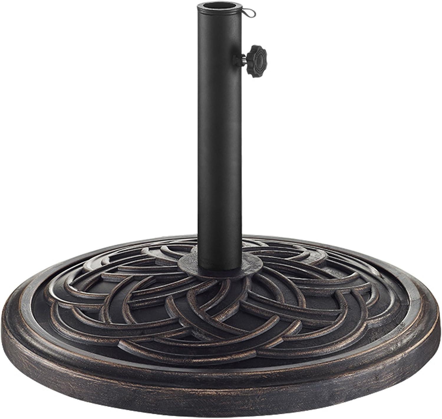 imageWalker Edison Mari Modern Polyresin Square Umbrella Stand with Metal Design 18 Inch BlackBronze