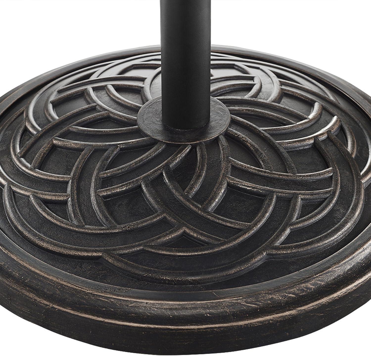 imageWalker Edison Mari Modern Polyresin Square Umbrella Stand with Metal Design 18 Inch BlackBronze