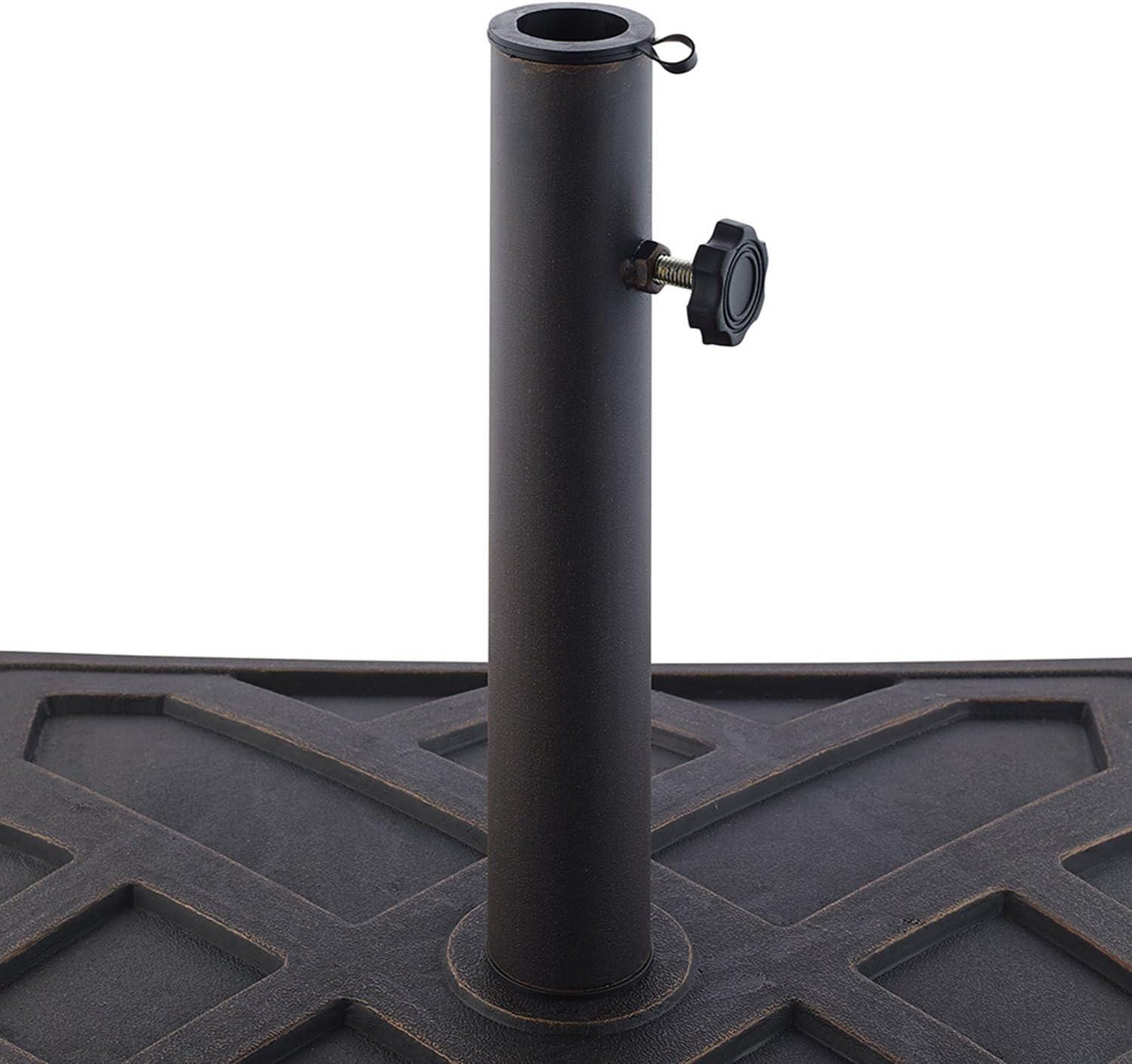 imageWalker Edison Mari Modern Polyresin Square Umbrella Stand with Metal Design 18 Inch BlackBronze