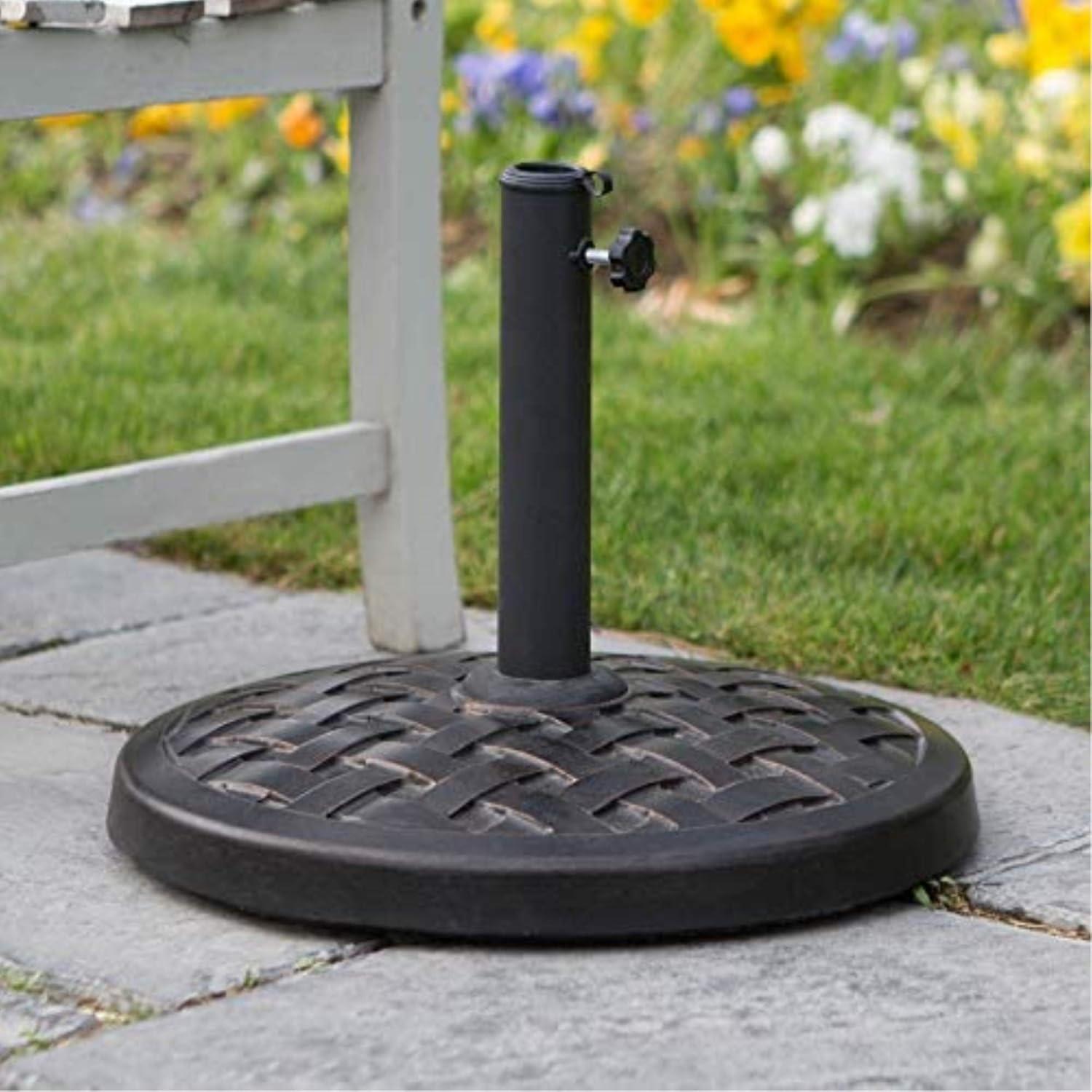 imageWalker Edison Mari Modern Polyresin Square Umbrella Stand with Metal Design 18 Inch BlackBronze