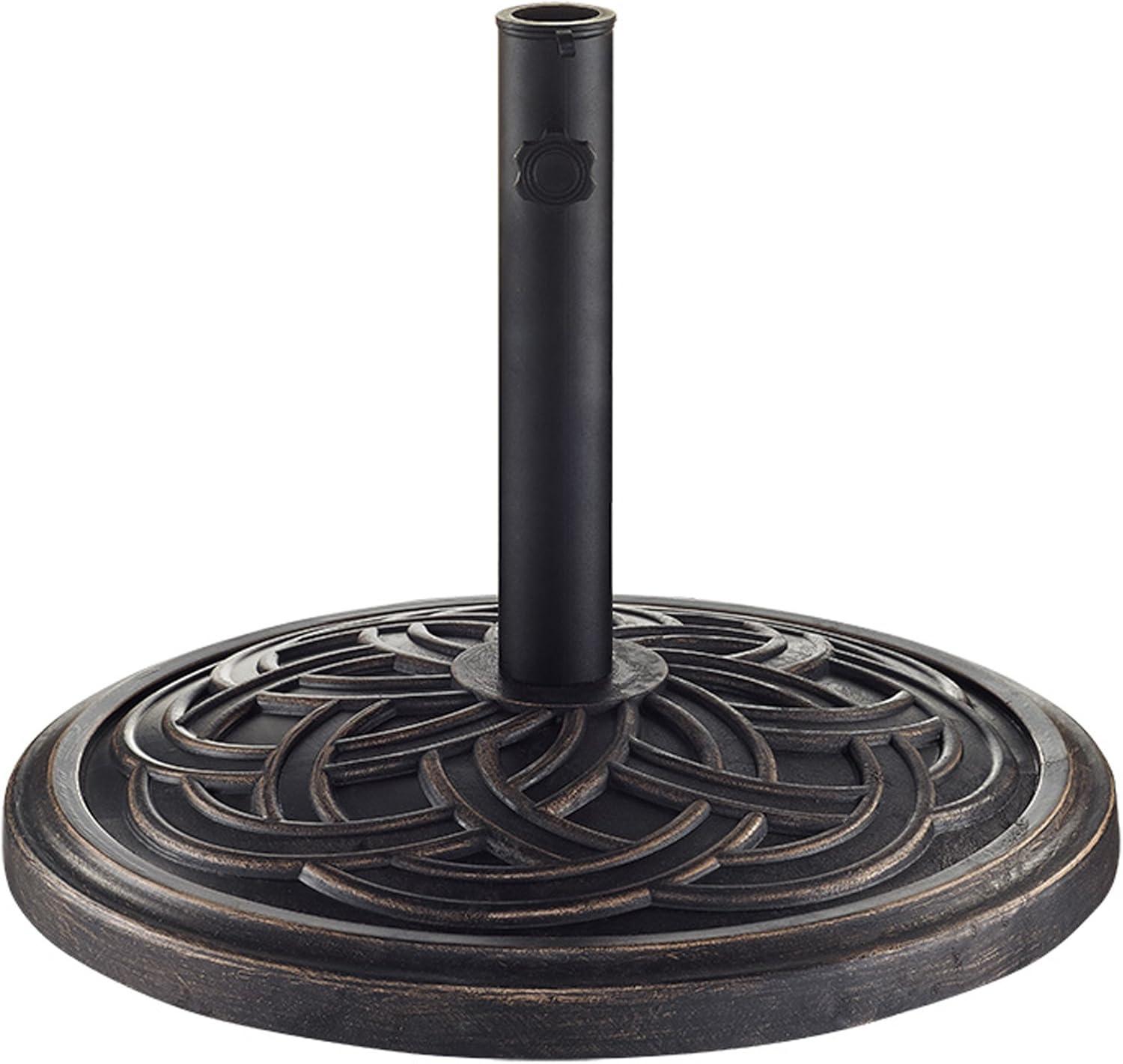 imageWalker Edison Mari Modern Polyresin Square Umbrella Stand with Metal Design 18 Inch BlackBronze