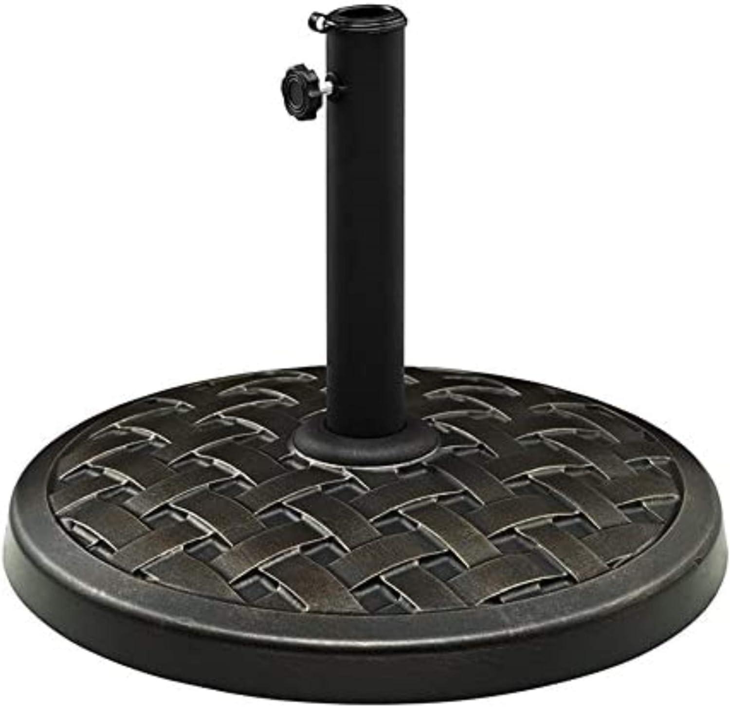 imageWalker Edison Mari Modern Polyresin Square Umbrella Stand with Metal Design 18 Inch BlackBronze