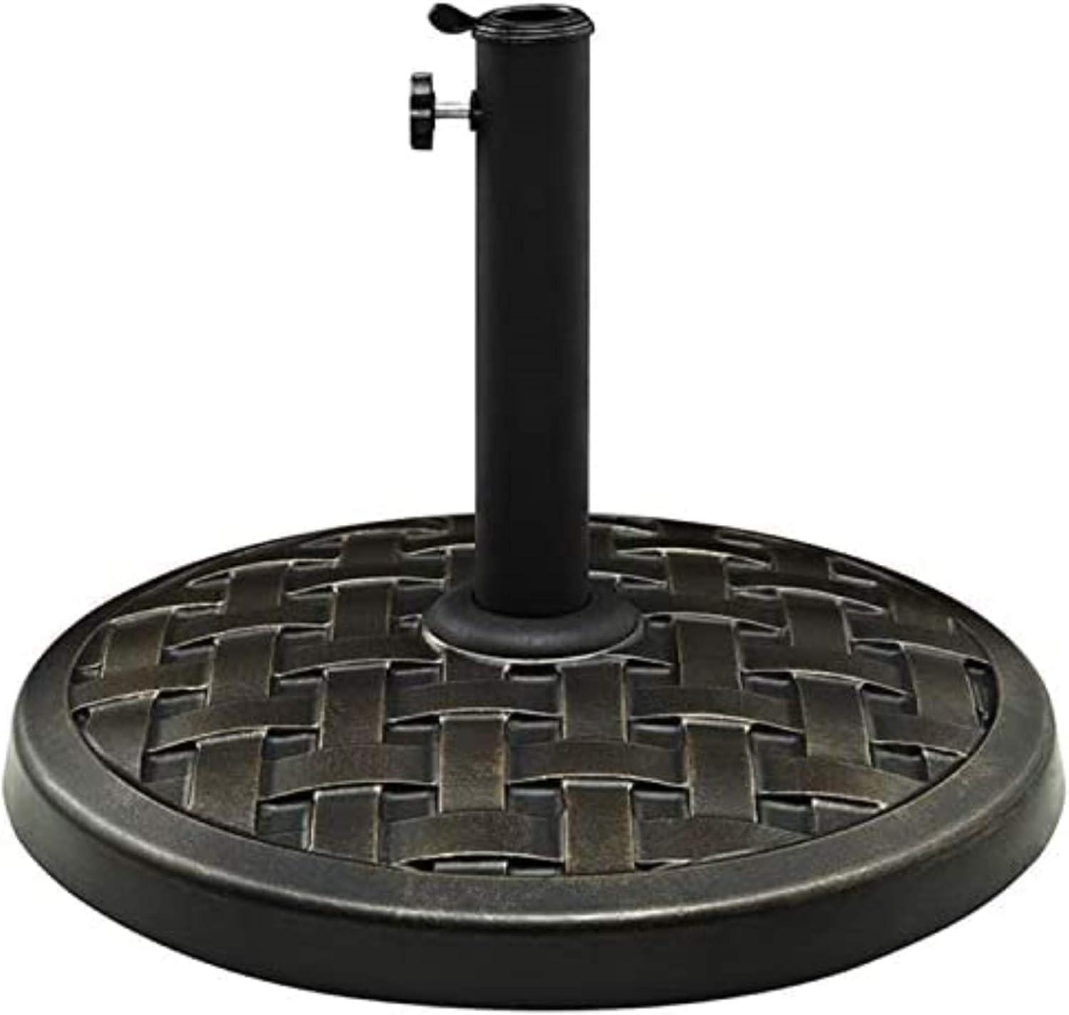 imageWalker Edison Mari Modern Polyresin Square Umbrella Stand with Metal Design 18 Inch BlackBronze