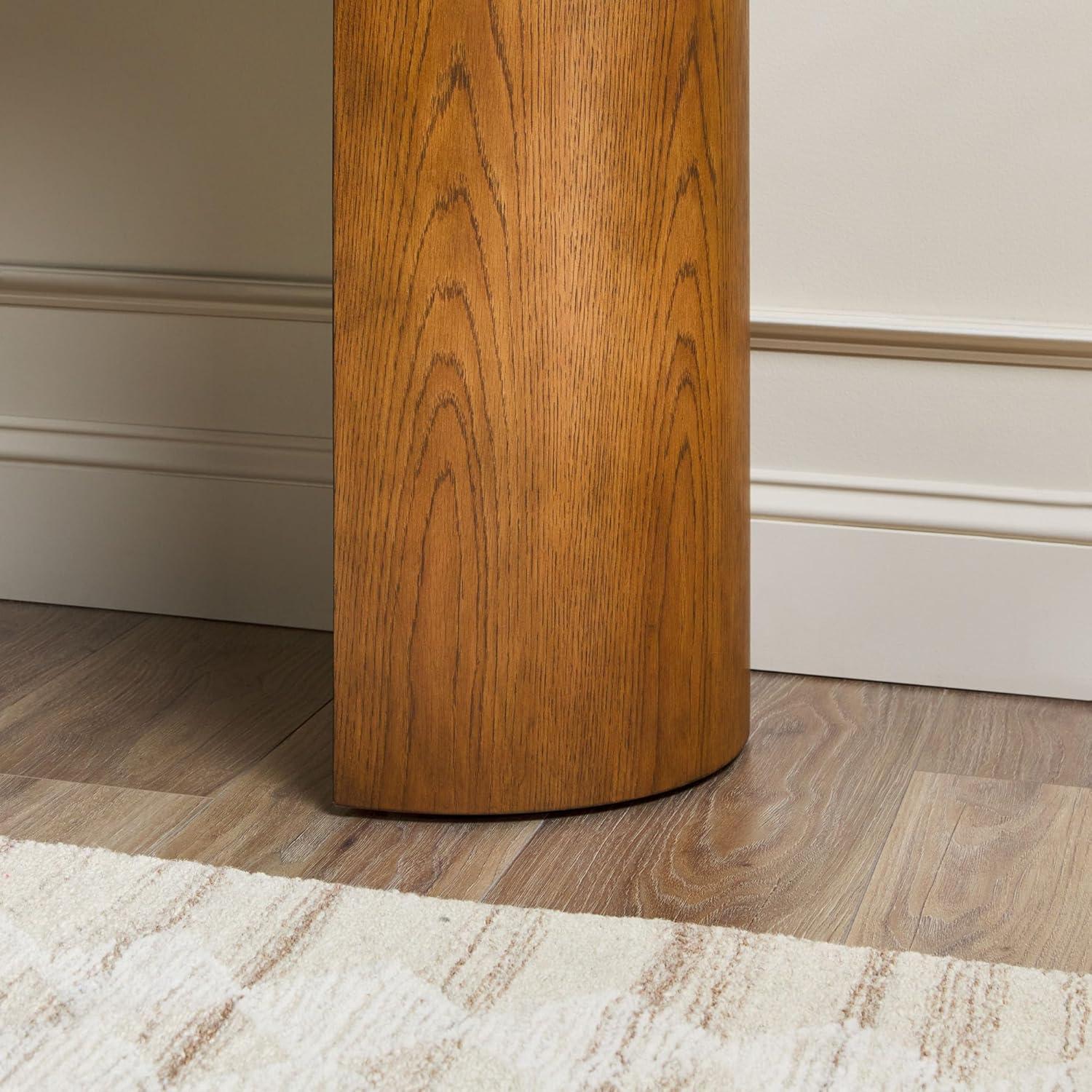 imageWalker Edison Maya Solid Oak Wood Veneer Console Table with Storage 48 Inch Medium Brown OakMedium Brown