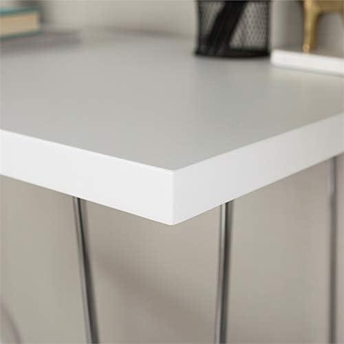 imageWalker Edison Mid Century Modern Hairpin Wood Laptop Computer Writing Desk Home Office Workstation Small 42 Inch White