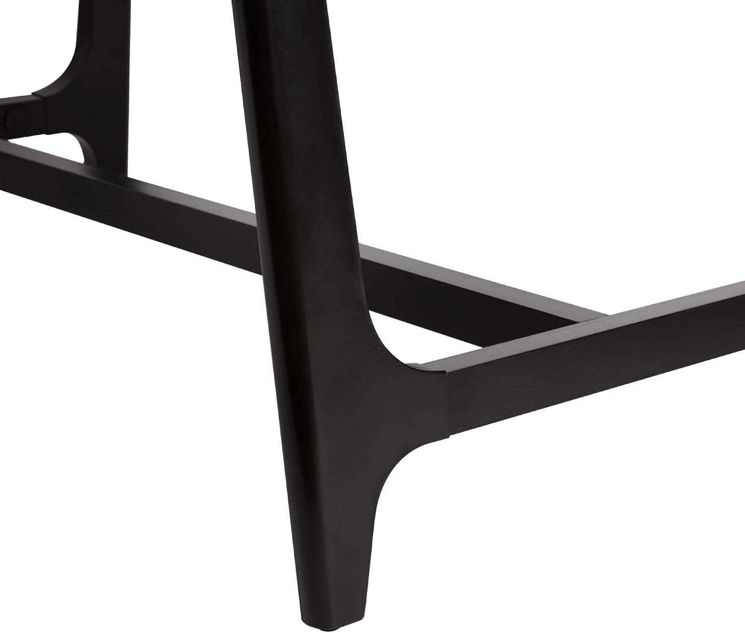 imageWalker Edison MidCentury Modern Solid Wood Trestle Base Dining Table 60 Inch Walnut VeneerBlack Ash