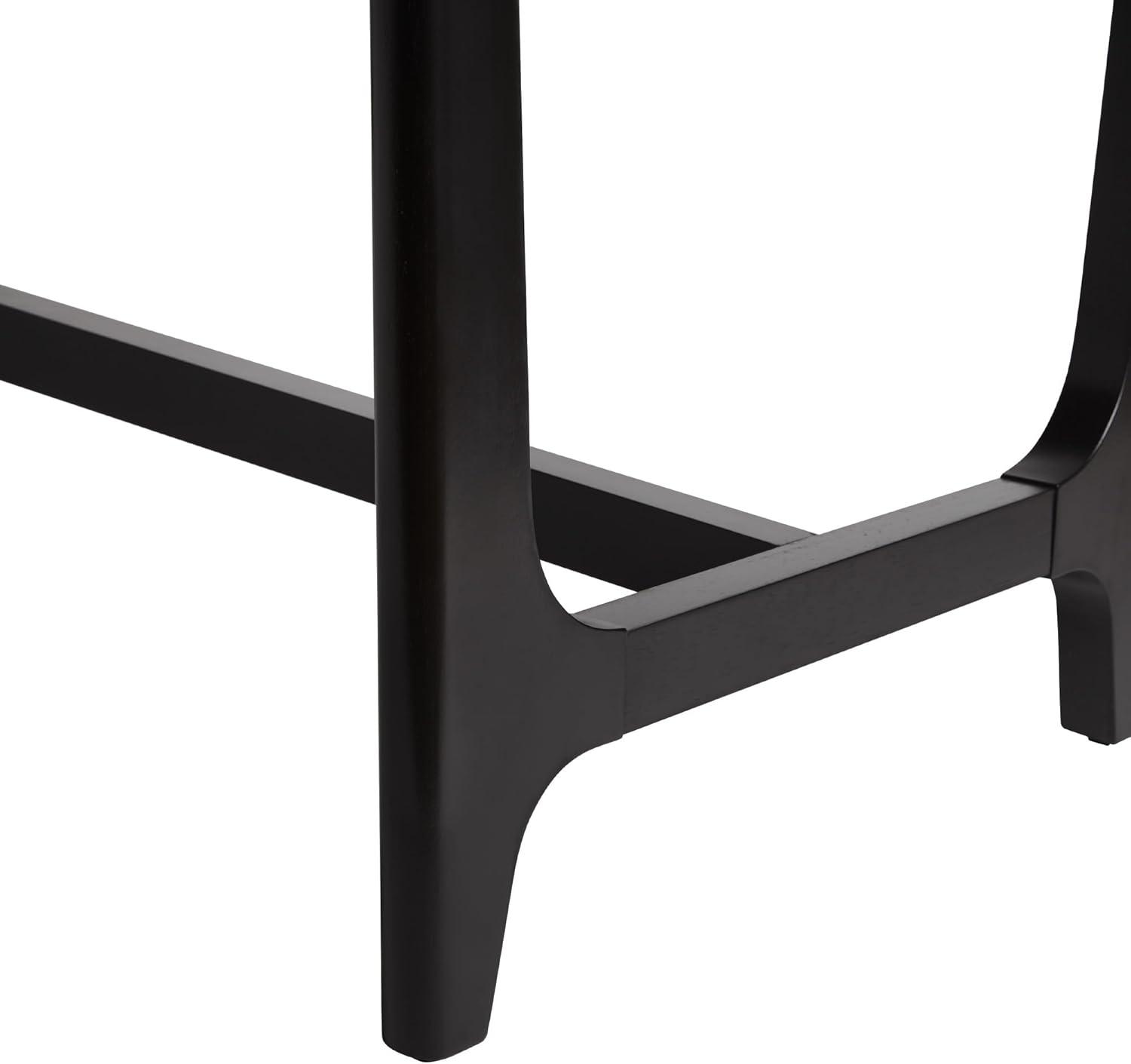 imageWalker Edison MidCentury Modern Solid Wood Trestle Base Dining Table 60 Inch Walnut VeneerBlack Ash