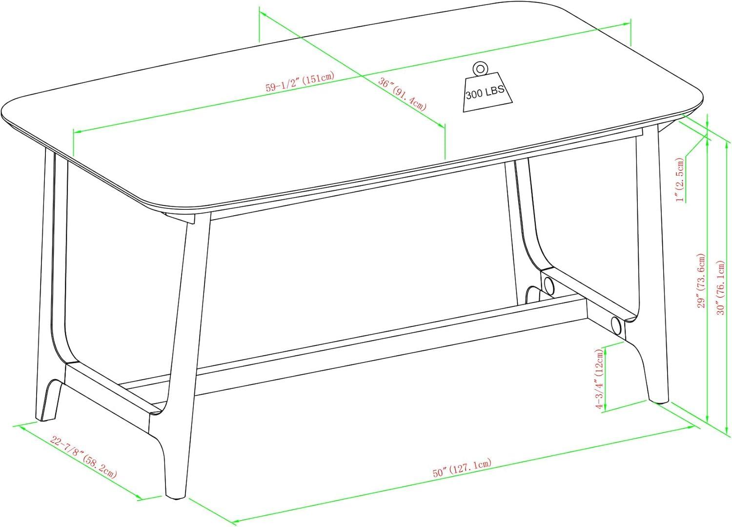 imageWalker Edison MidCentury Modern Solid Wood Trestle Base Dining Table 60 Inch Walnut VeneerWalnut