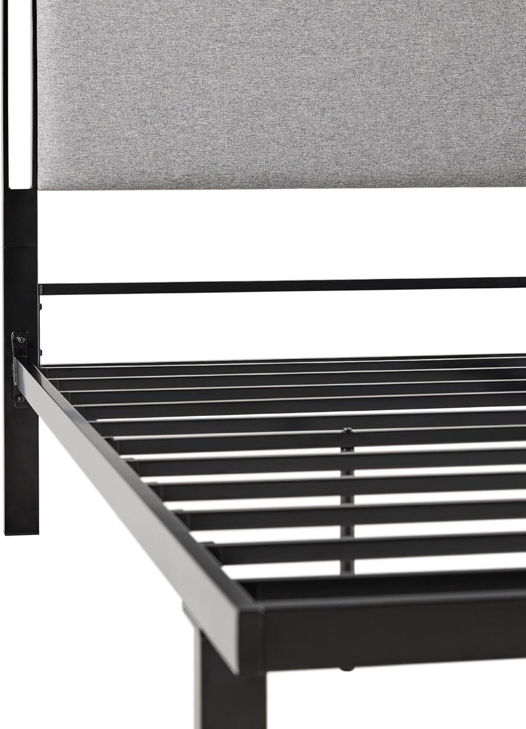 imageWalker Edison Miriam Modern MetalFrame Upholstered Queen Bedframe Queen Size TanGrey