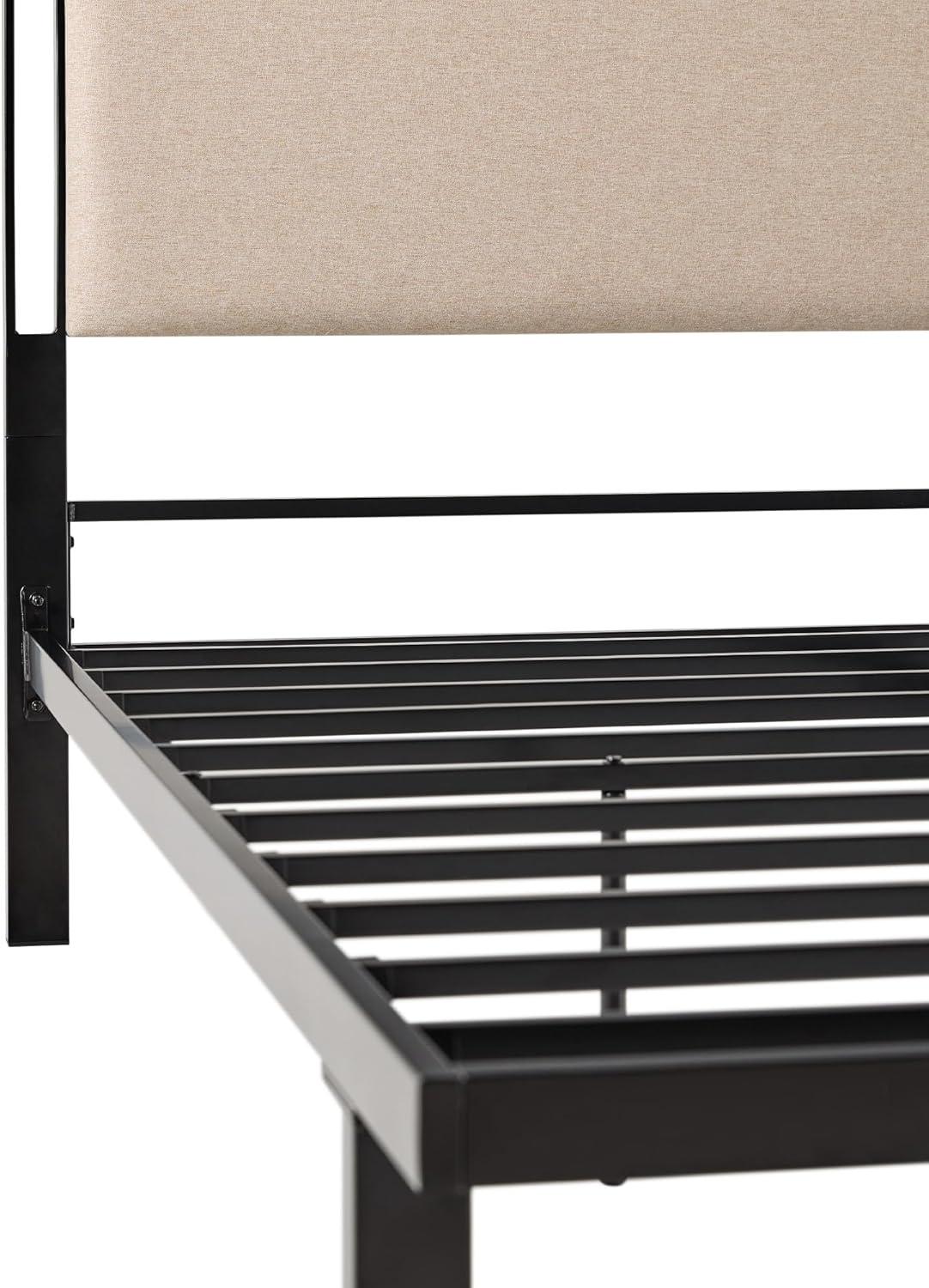 imageWalker Edison Miriam Modern MetalFrame Upholstered Queen Bedframe Queen Size TanTan