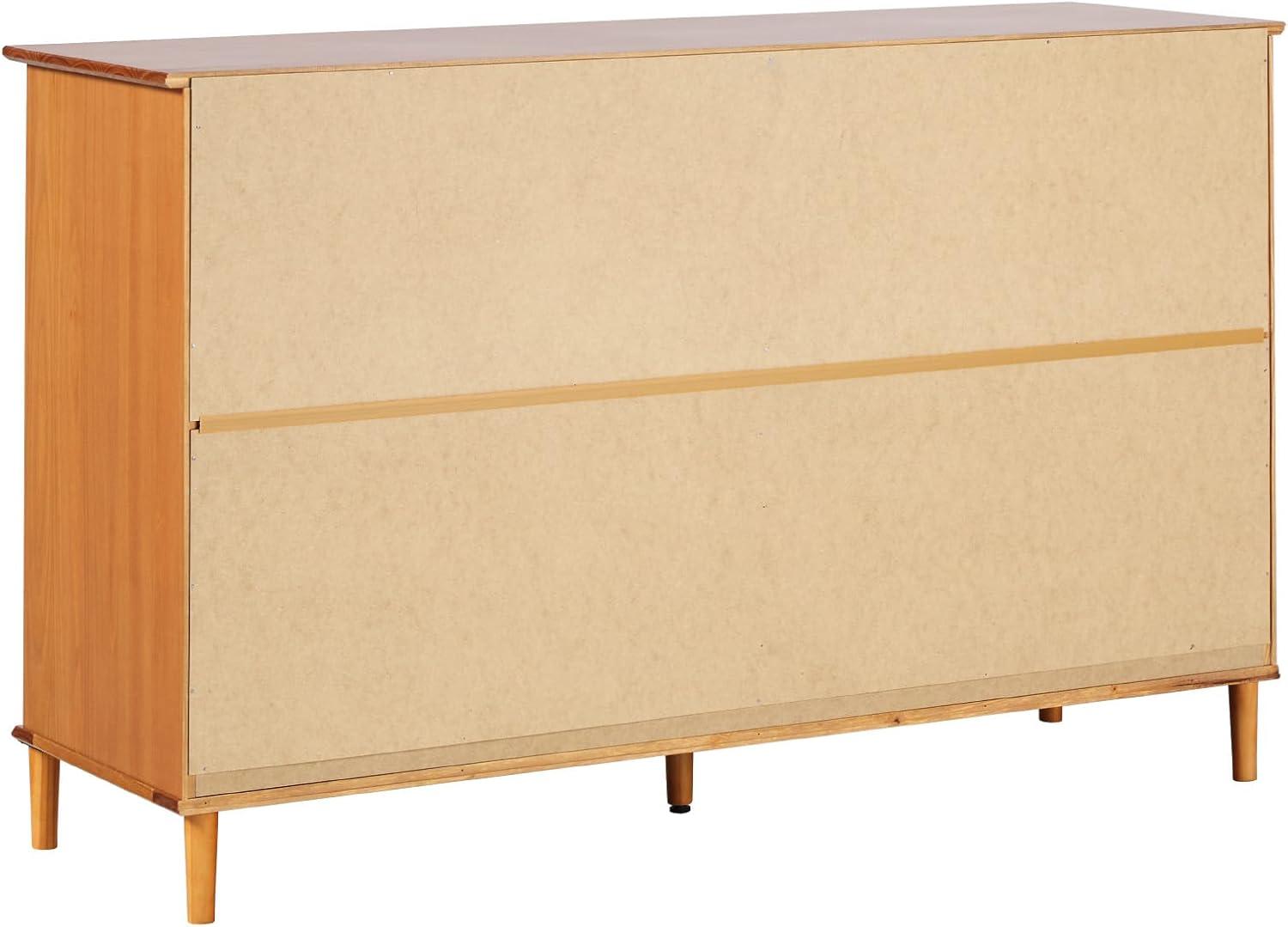 imageWalker Edison Modern 6Drawer Solid Wood Dresser Bedroom Storage 57 Inch WhiteCaramelt