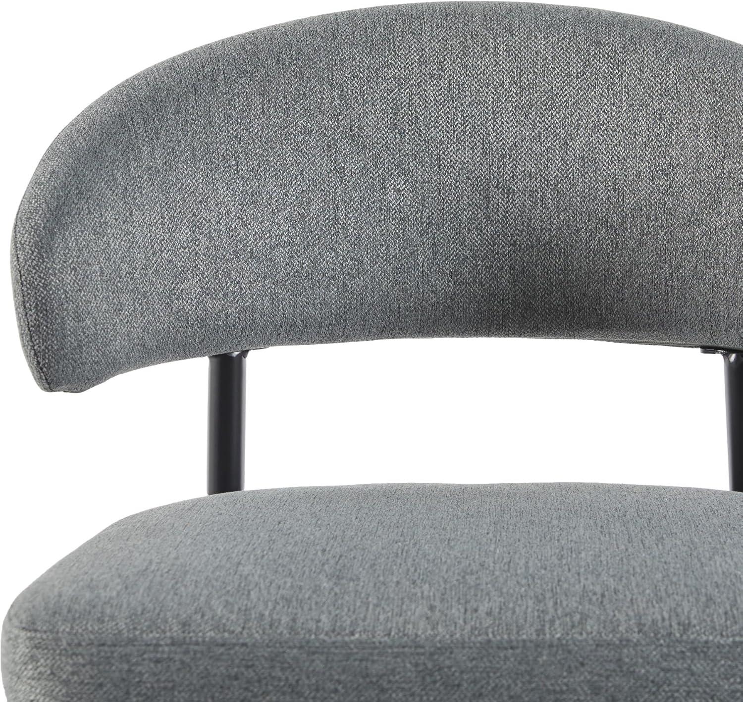 imageWalker Edison Modern Curved Back Upholstered Dining Chair with HighPerformance Woven Upholstery and Powder Coated Steel Base 2pk CharcoalCharcoal