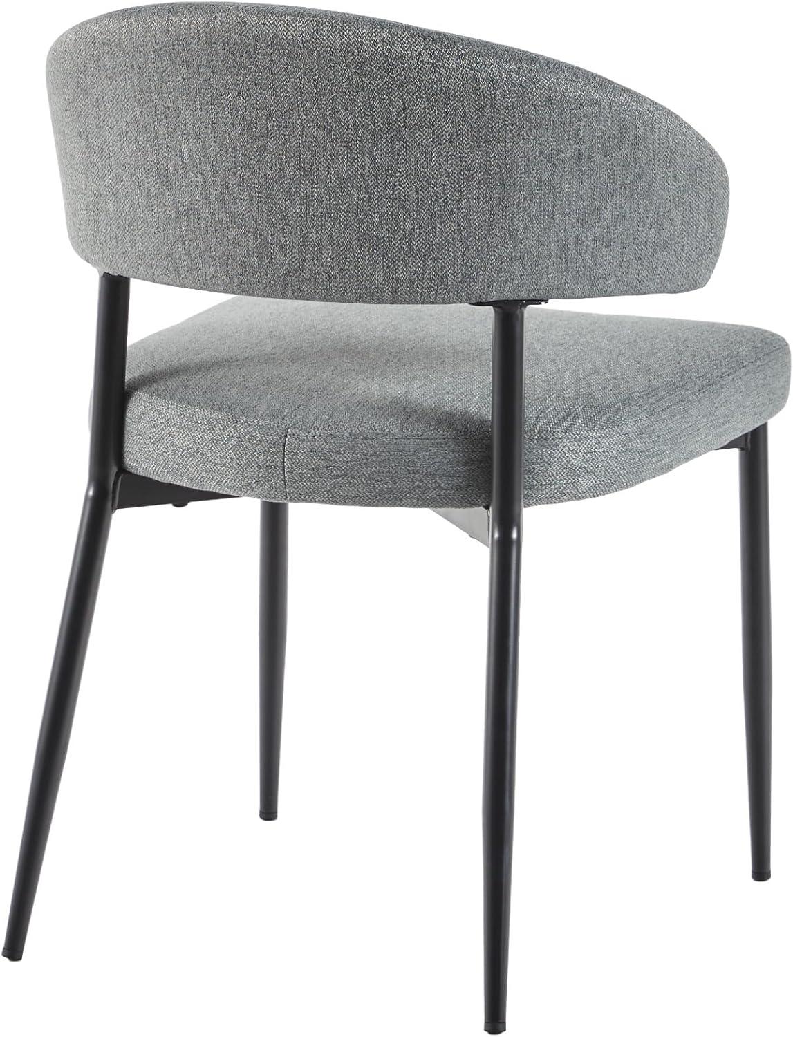 imageWalker Edison Modern Curved Back Upholstered Dining Chair with HighPerformance Woven Upholstery and Powder Coated Steel Base 2pk CharcoalCharcoal