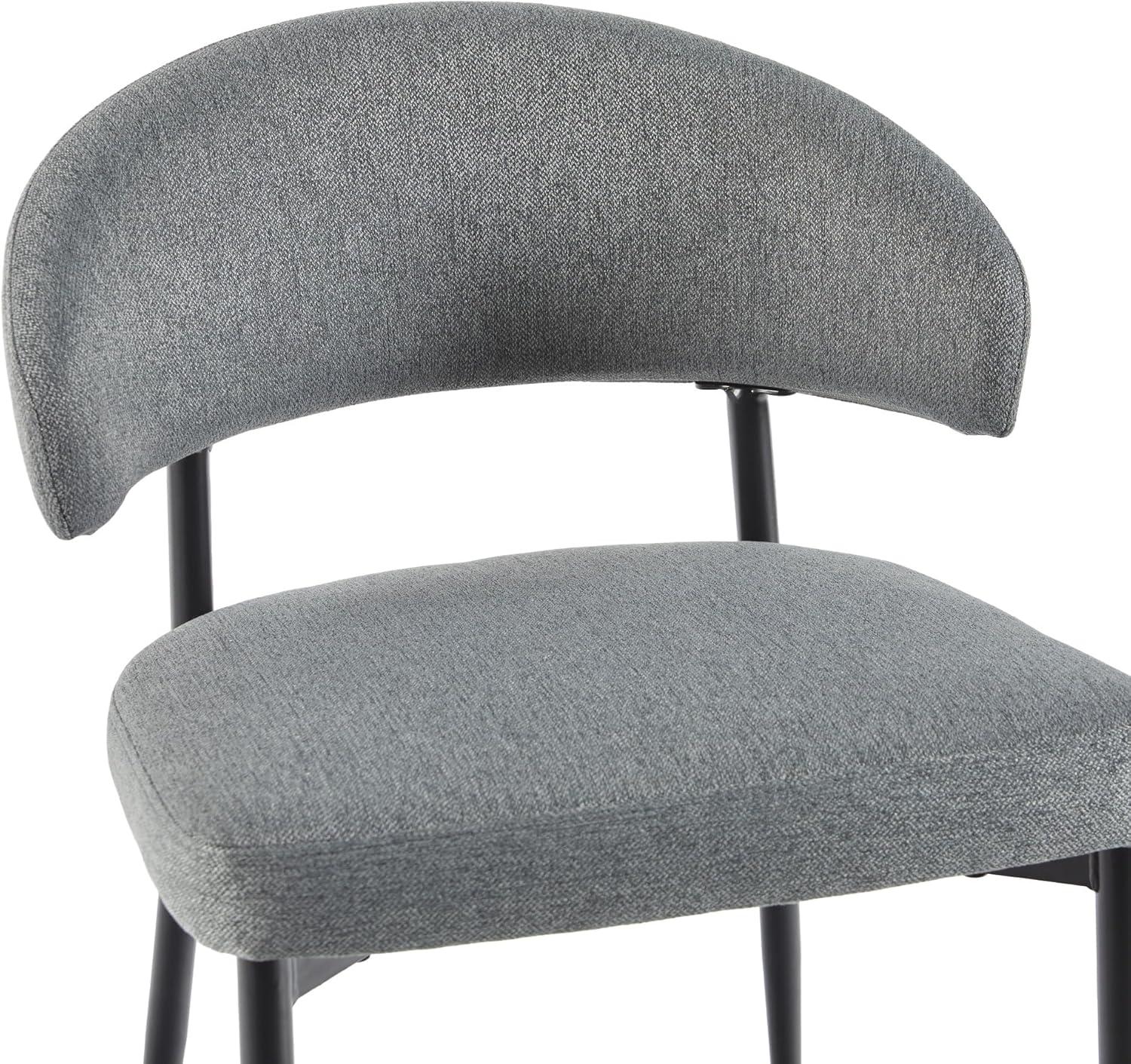 imageWalker Edison Modern Curved Back Upholstered Dining Chair with HighPerformance Woven Upholstery and Powder Coated Steel Base 2pk CharcoalCharcoal