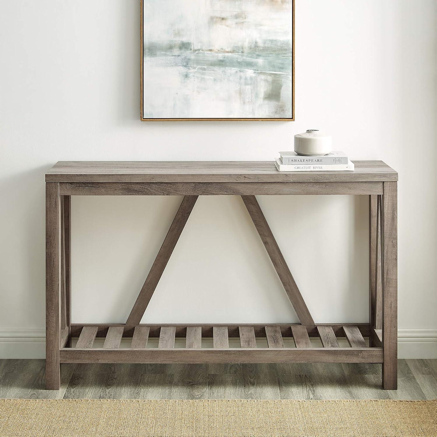 imageWalker Edison Modern Farmhouse Accent Entryway Table Entry Table Living Room End Table 52 Inch Grey WashGrey Wash
