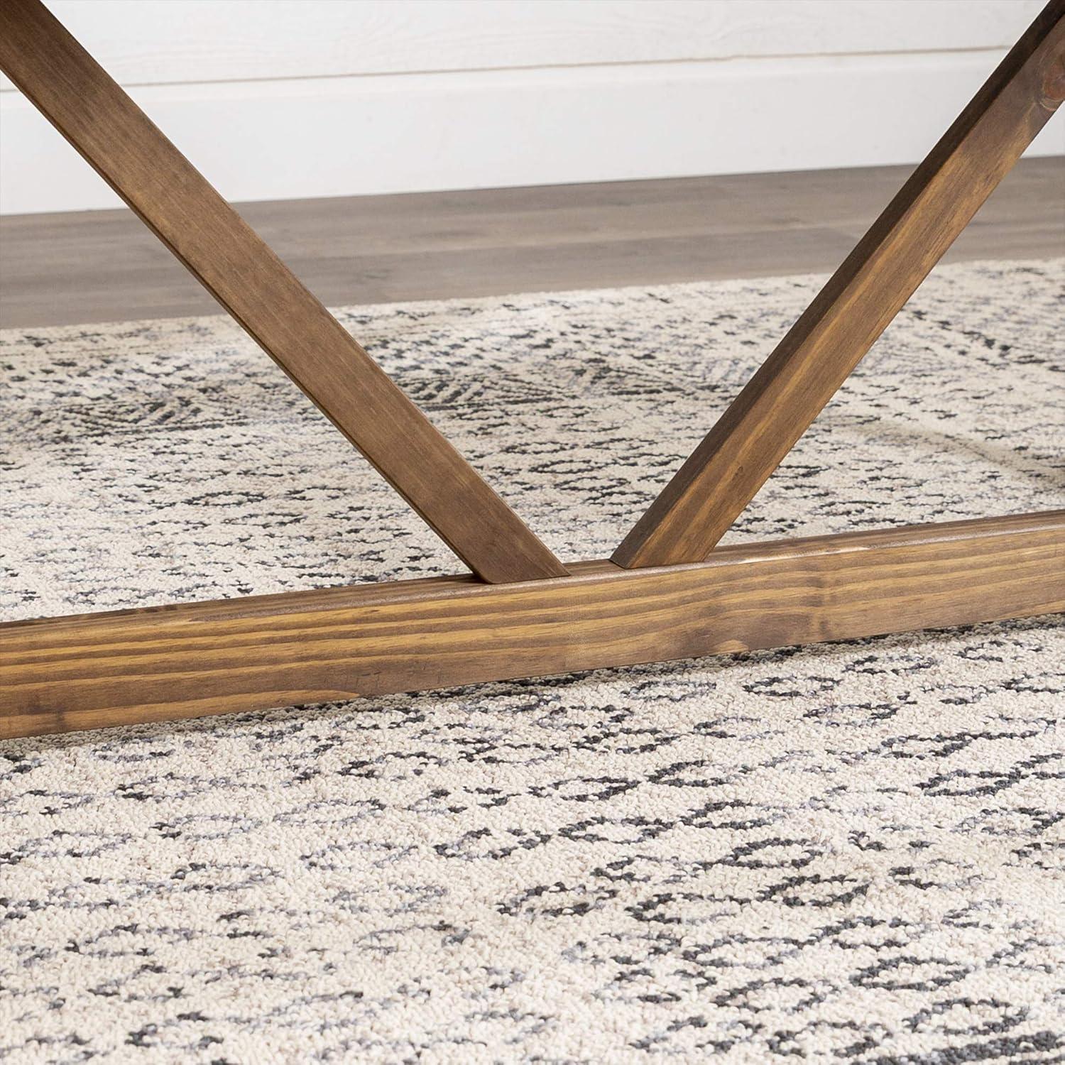 imageWalker Edison Modern Farmhouse Small Kitchen Furniture Dining Room Table Wood 72 Inch Grey and BrownGrey and Brown