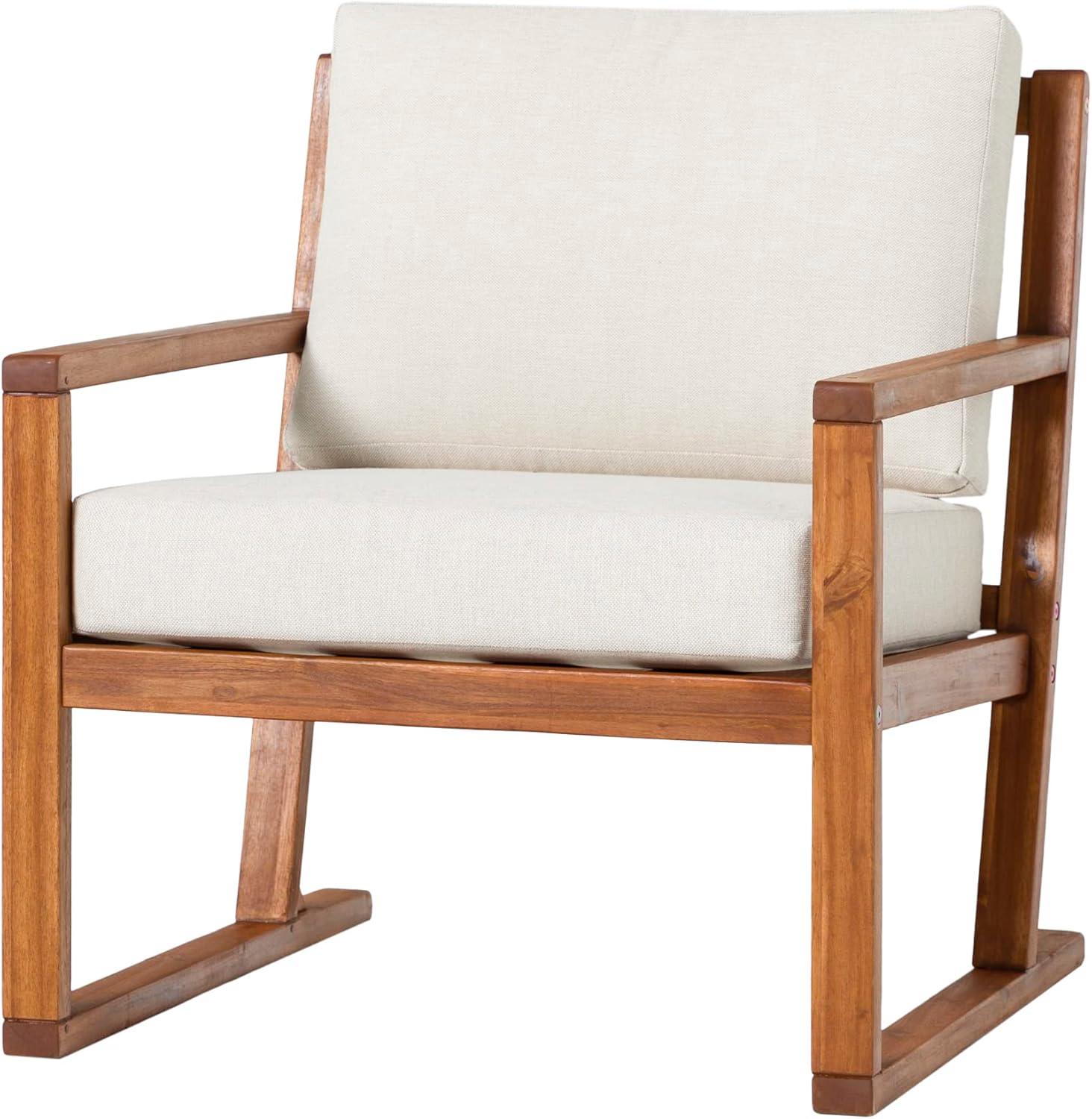 imageWalker Edison Modern Solid Wood SlatBack Patio Chair BrownBrown