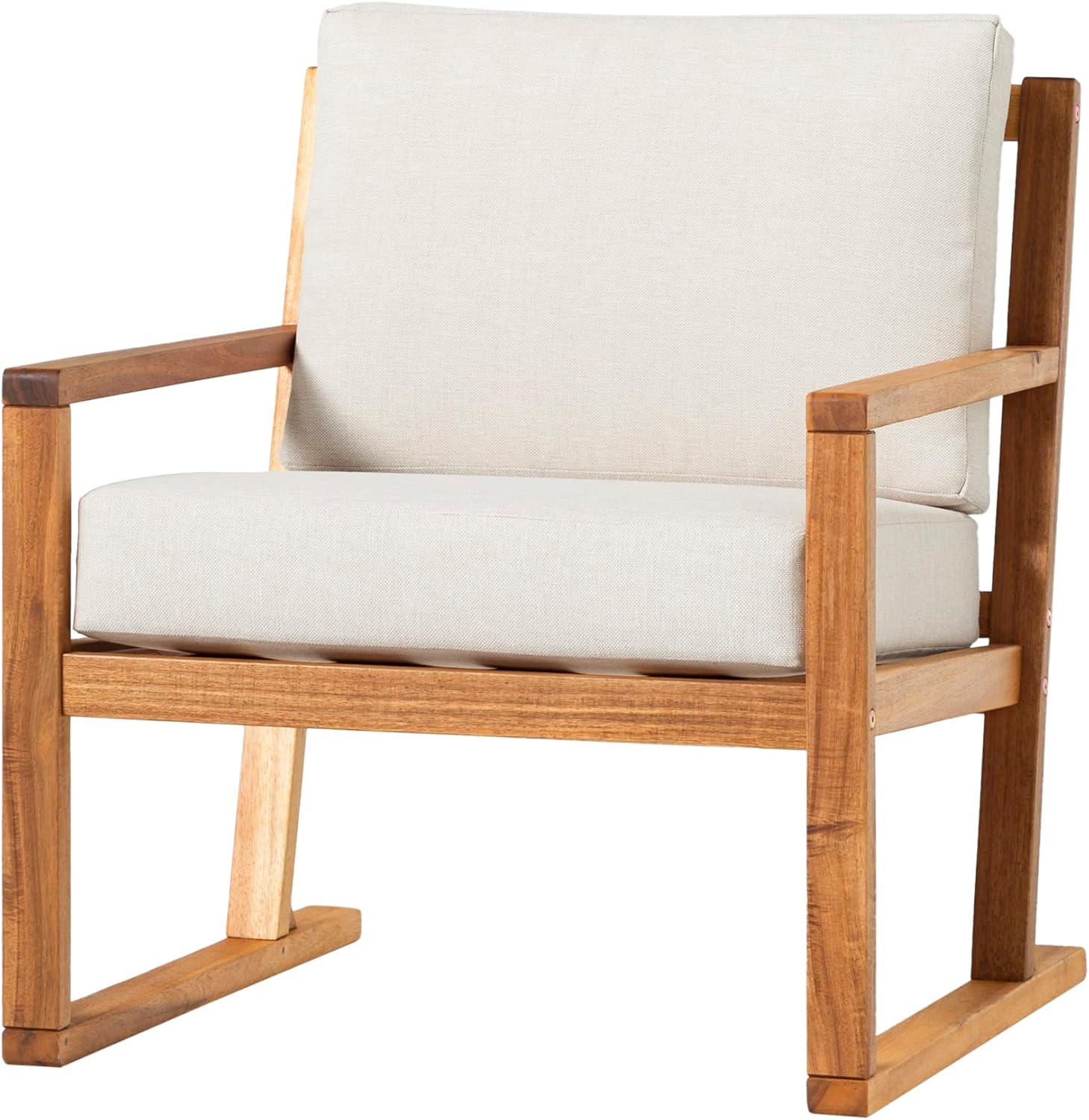 imageWalker Edison Modern Solid Wood SlatBack Patio Chair BrownNatural