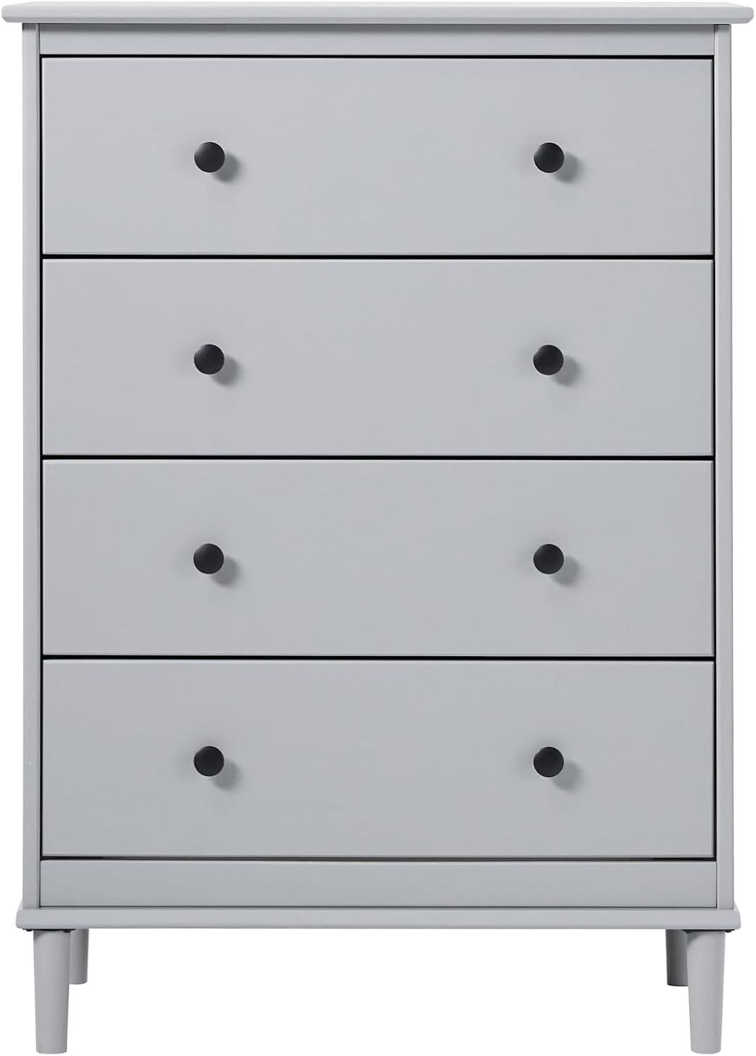 imageWalker Edison Modern Tall 4Drawer Solid Wood Dresser Bedroom Storage Drawer Organizer Closet Hallway 40 Inch CaramelGreyt