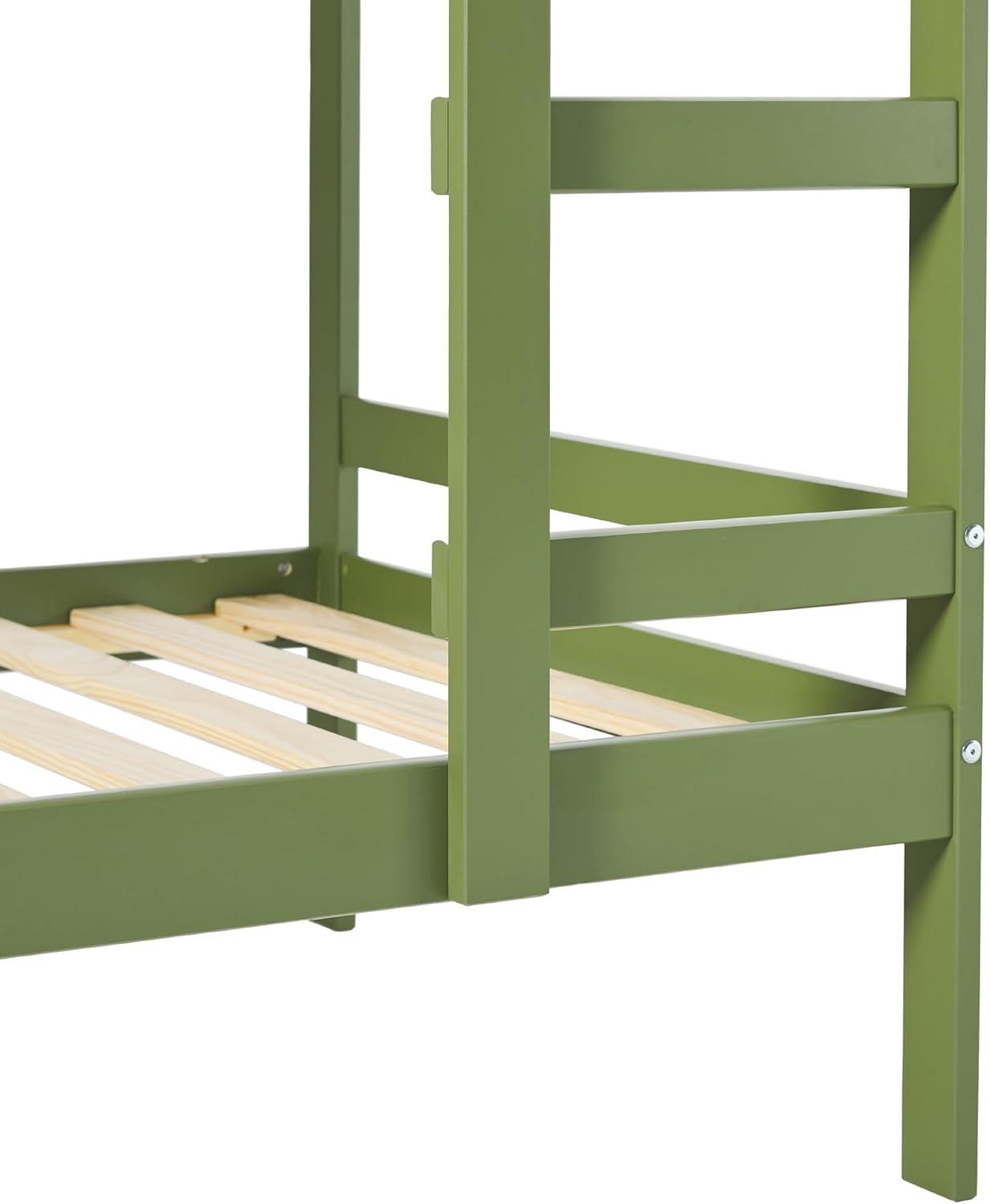 imageWalker Edison Modern TwinSize Childrens Bed Frame Bedroom TwinSize Olive GreenOlive Green