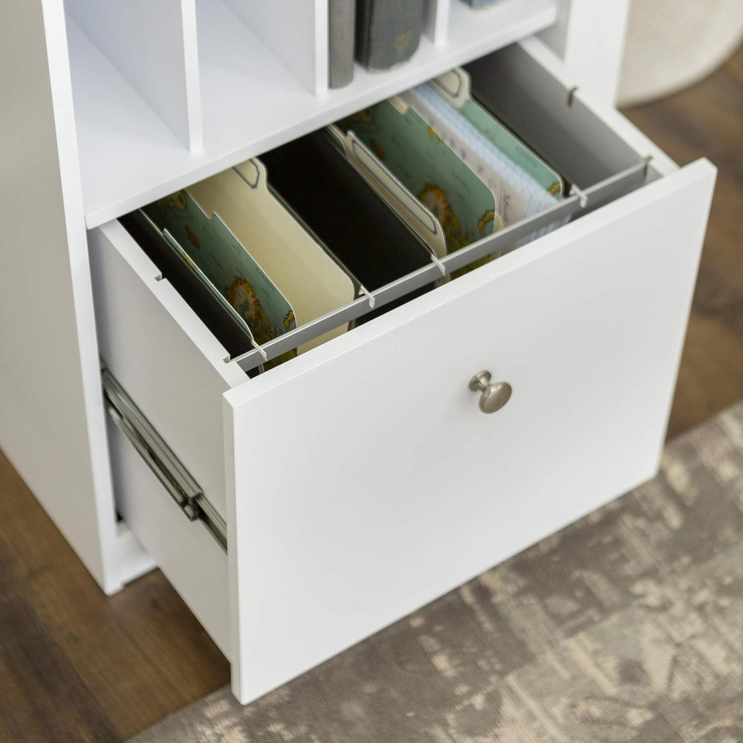 imageWalker Edison Modern Wood Computer Writing Desk Storage File Drawer Office Home Office Workstation Small 48 Inch WhiteWhite