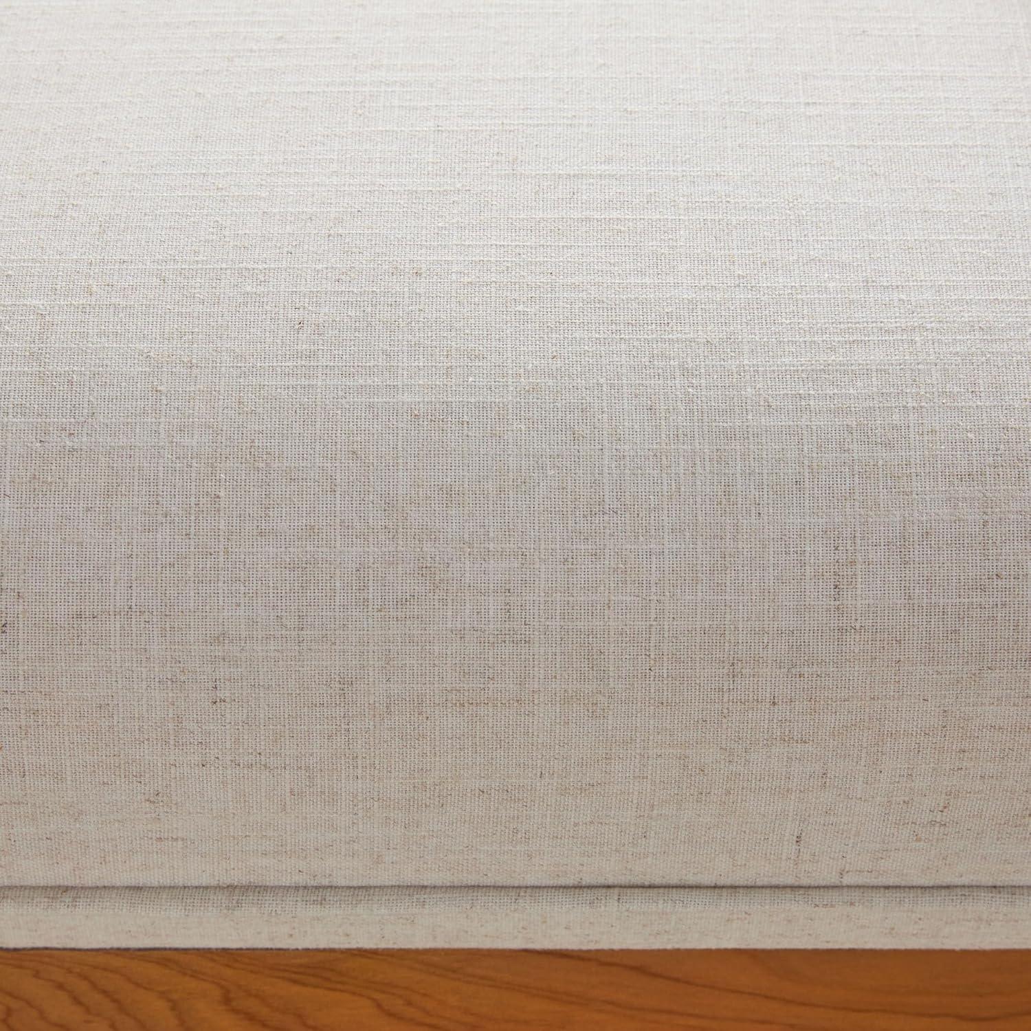 imageWalker Edison Nash Modern Farmhouse Large Oversized Linen Ottoman CreamCream