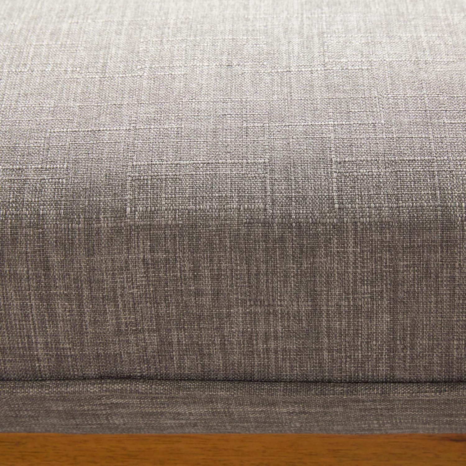 imageWalker Edison Nash Modern Farmhouse Large Oversized Linen Ottoman CreamDark Grey
