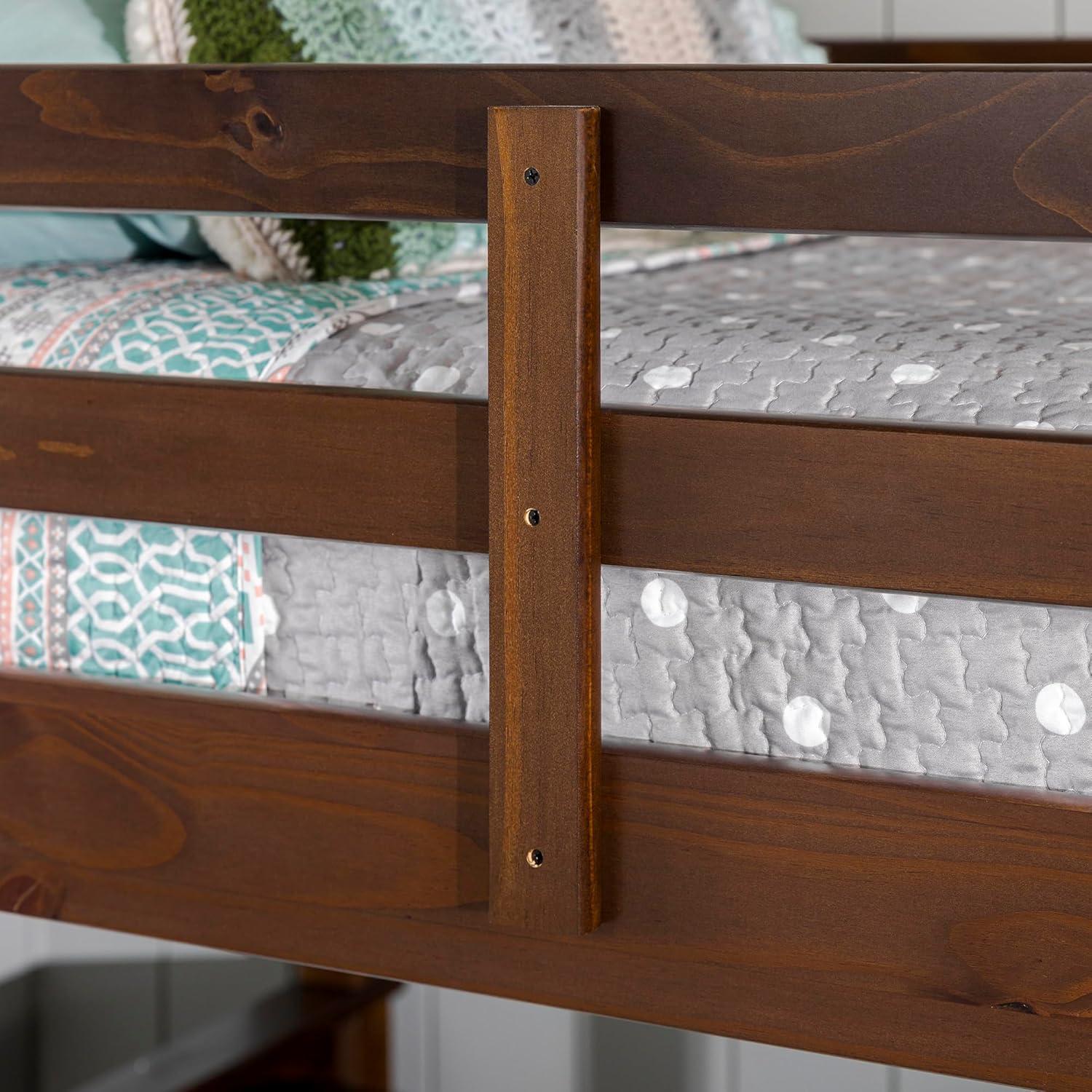 imageWalker Edison Resende Mission Style Solid Wood Twin over Twin Bunk Bed Twin over Twin WalnutWalnut