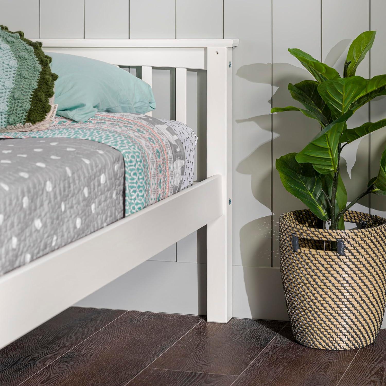 imageWalker Edison Resende Mission Style Solid Wood Twin over Twin Bunk Bed Twin over Twin WalnutWhite