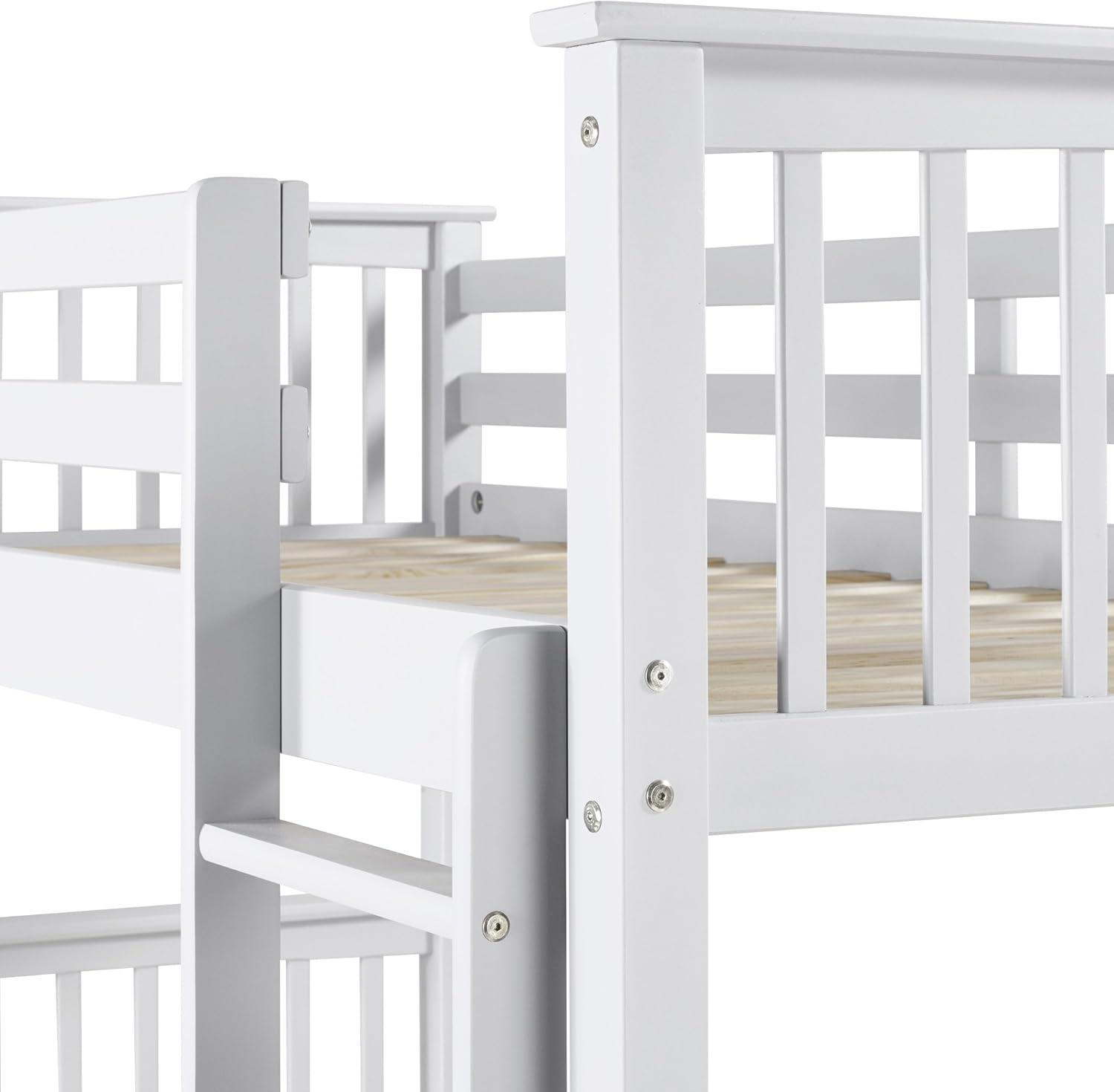 imageWalker Edison Resende Mission Style Solid Wood Twin over Twin Bunk Bed Twin over Twin WalnutWhite