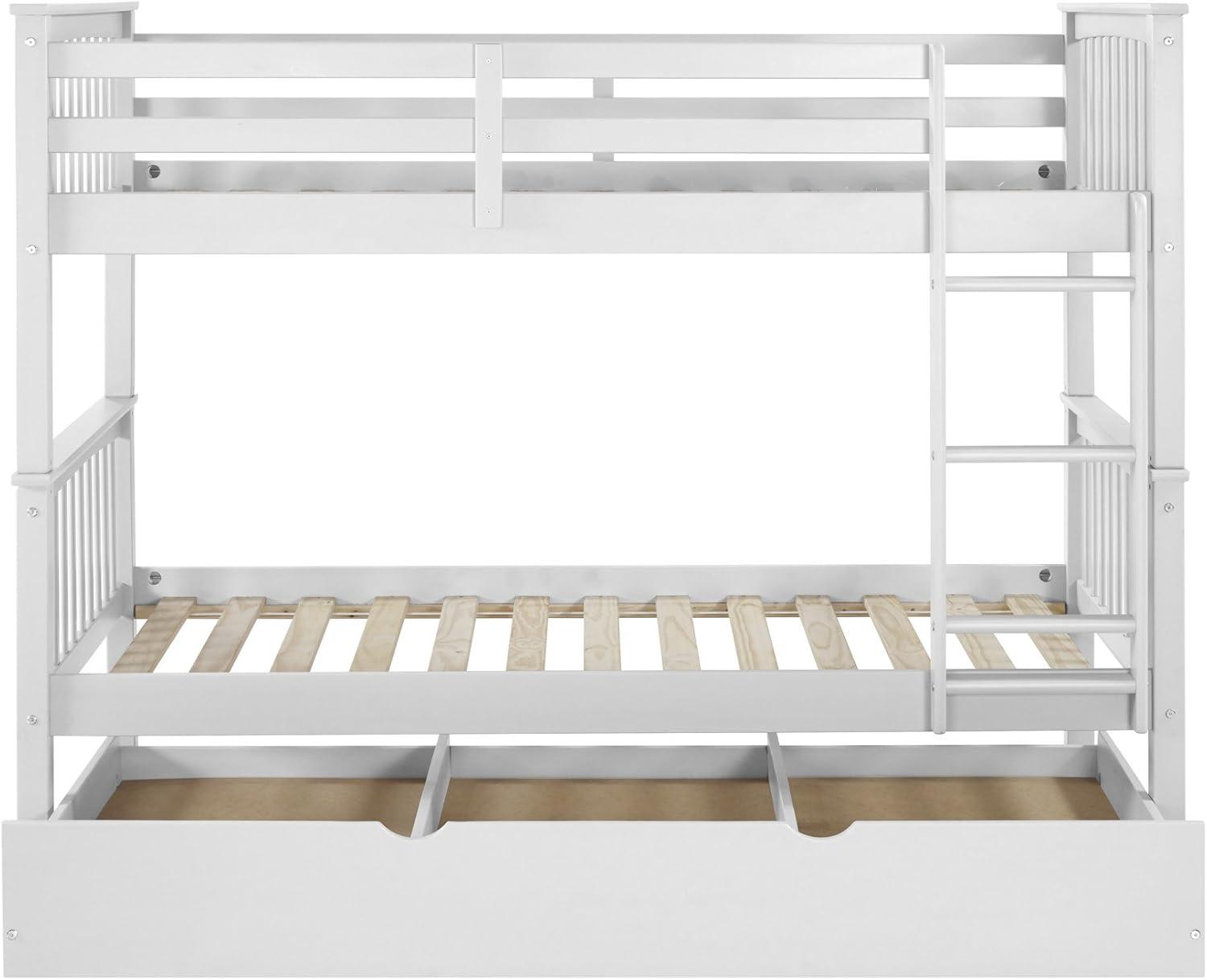 imageWalker Edison Resende Mission Style Solid Wood Twin over Twin Bunk Bed Twin over Twin WalnutWhite