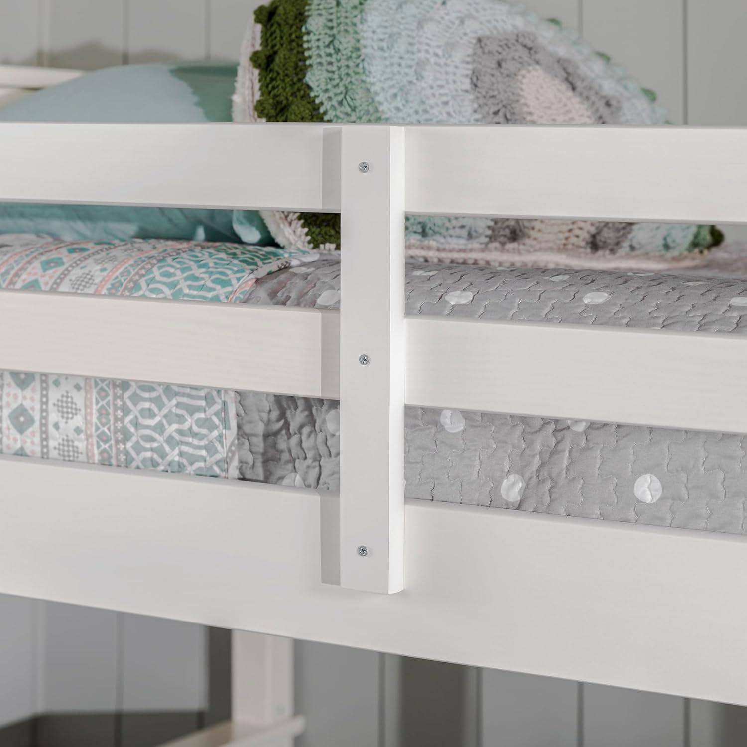 imageWalker Edison Resende Mission Style Solid Wood Twin over Twin Bunk Bed Twin over Twin WalnutWhite