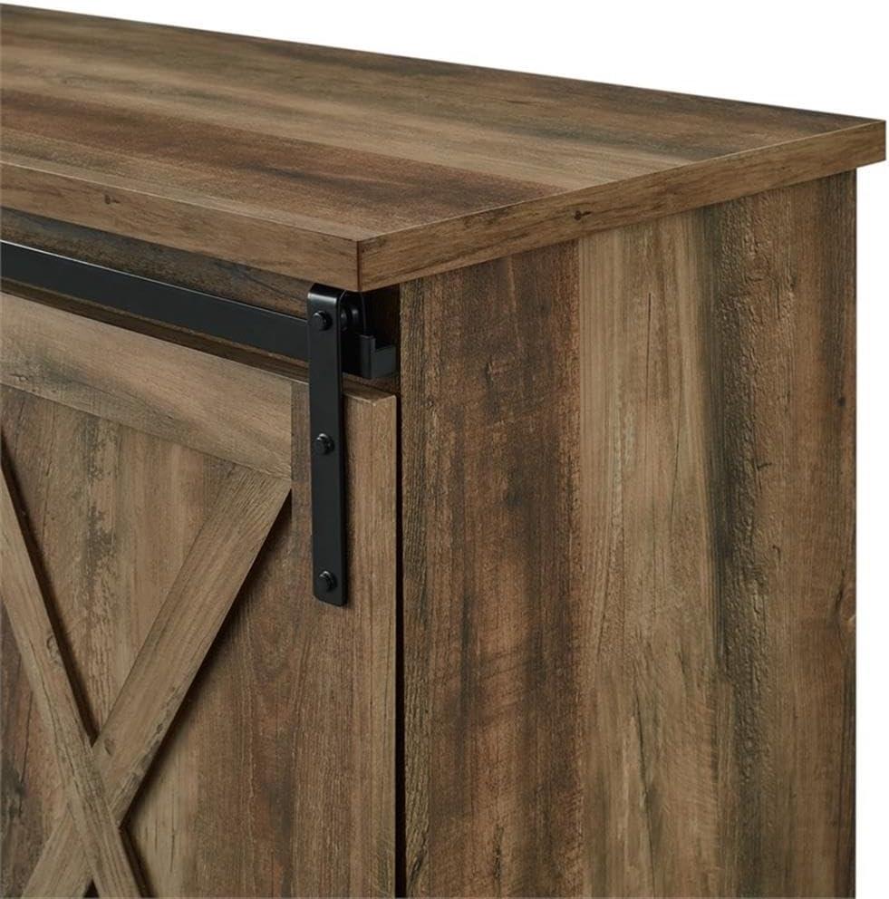 imageWalker Edison Richmond Modern Farmhouse Sliding Barn Door Stand for TVs up to 65 Inches Without Fireplace Rustic OakRustic Oak