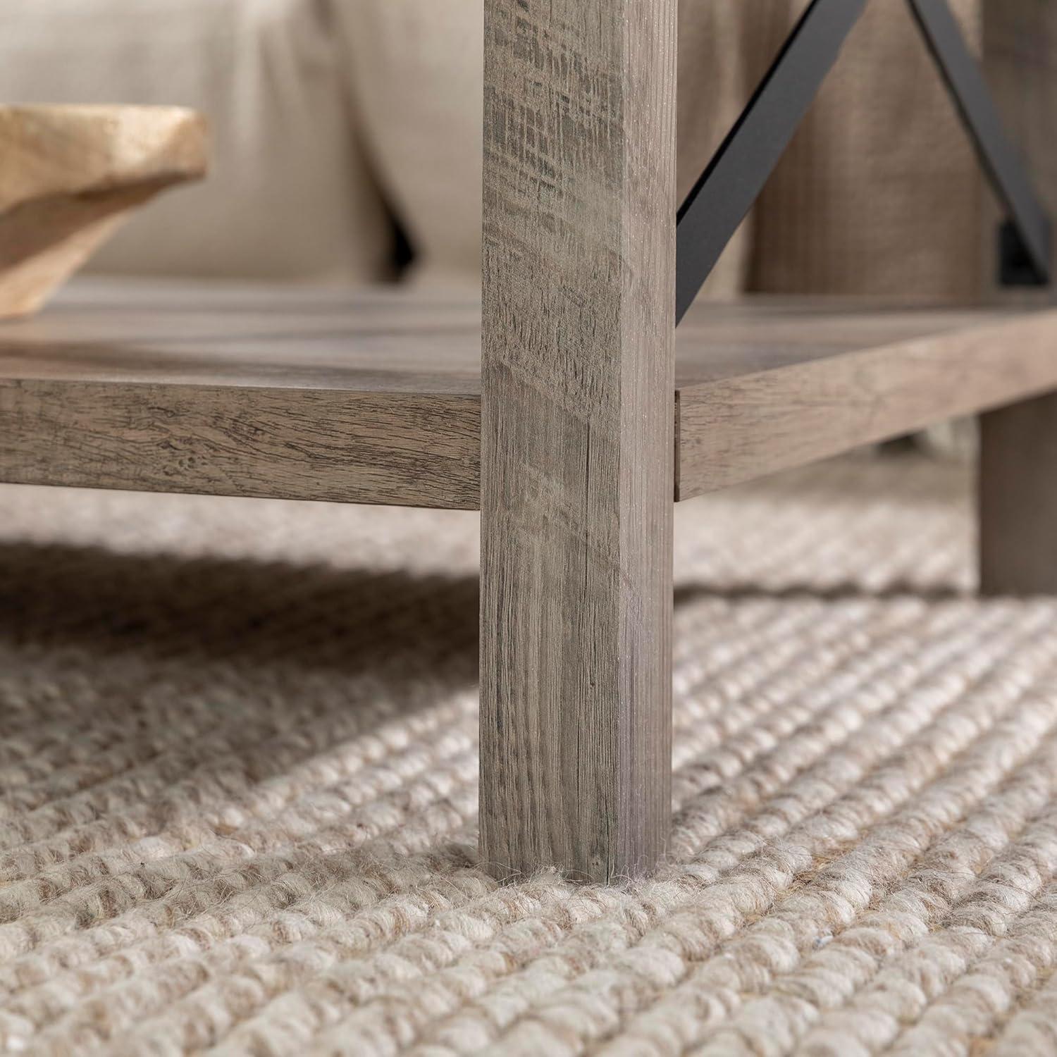 imageWalker Edison Sedalia Modern Farmhouse Metal X Coffee Table 40 Inch Stone GreyGrey Wash