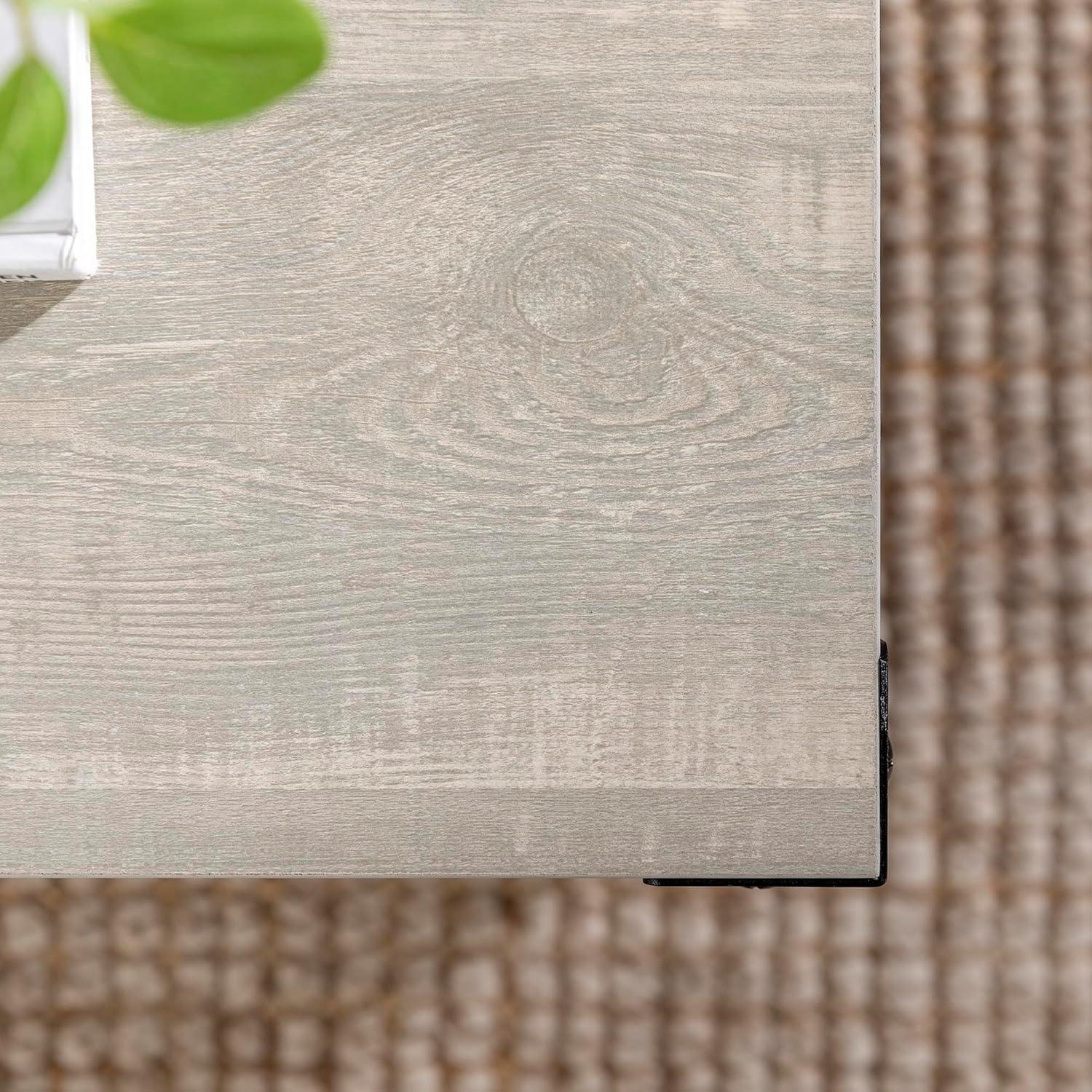 imageWalker Edison Sedalia Modern Farmhouse Metal X Coffee Table 40 Inch Stone GreyStone Grey