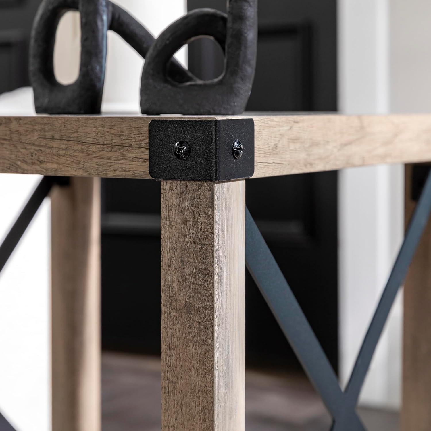 imageWalker Edison Sedalia Modern Farmhouse Metal X Side Table 18 Inch Grey WashGrey Wash